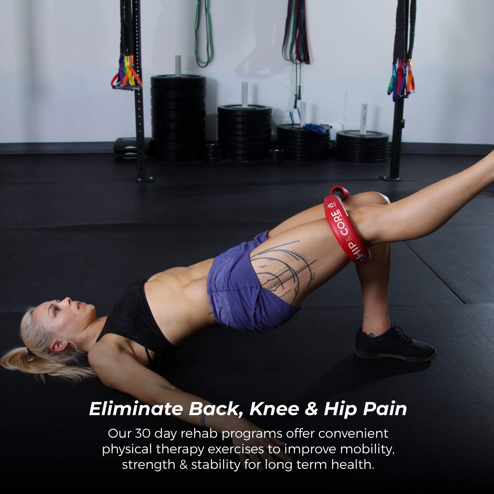 Crossover Symmetry Hip & Core System - Loop Resistance Bands for Home Workout, Stretch & Strengthen Legs, Glutes, Hips & Thighs - Includes Online Training Guide - Perfect for Yoga, Pilates & Physical Therapy