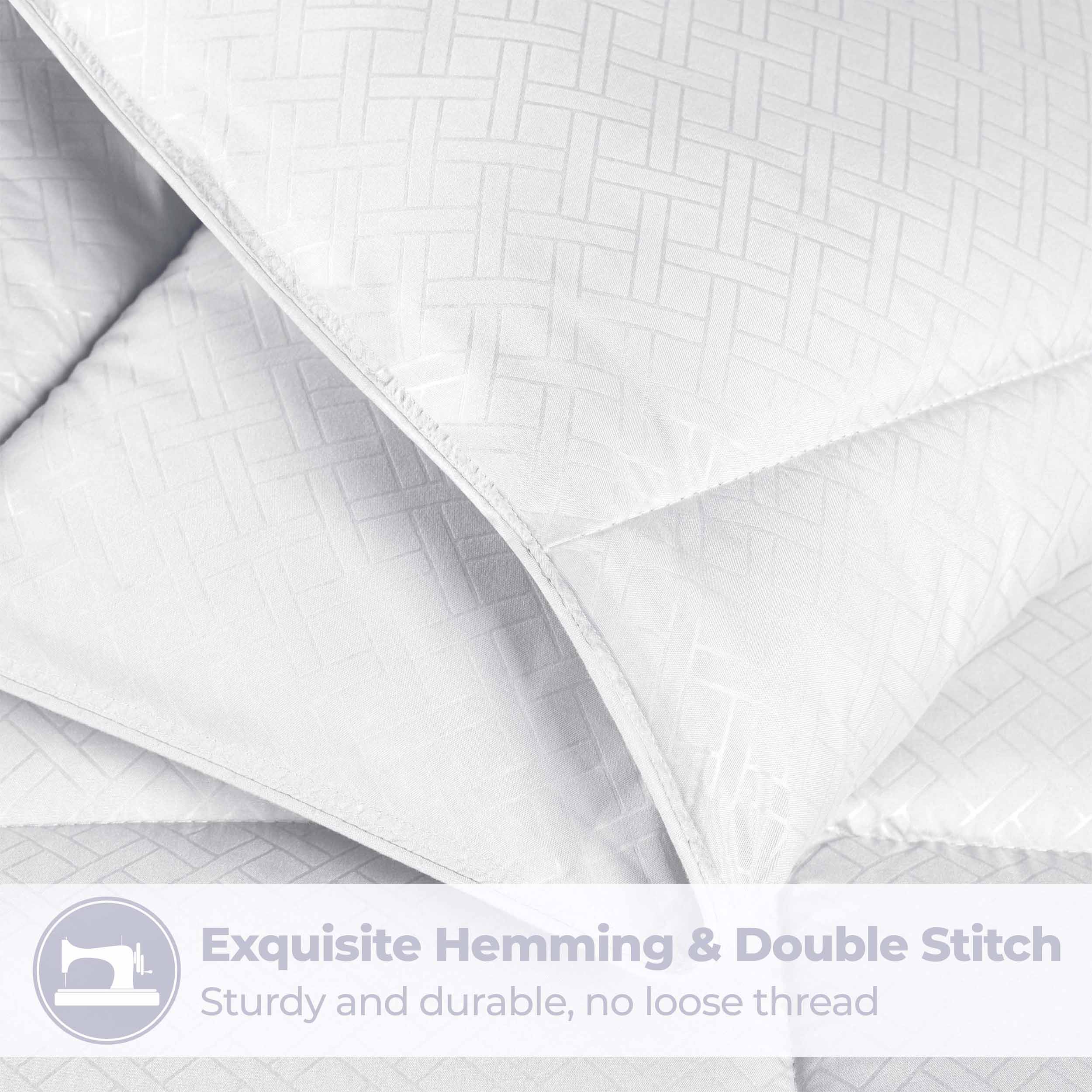 Luxury Basketweave Plush Down Alternative Comforter - Hypoallergenic & Breathable All-Season Bedding for Master Bedroom, Guest Room & Dorm