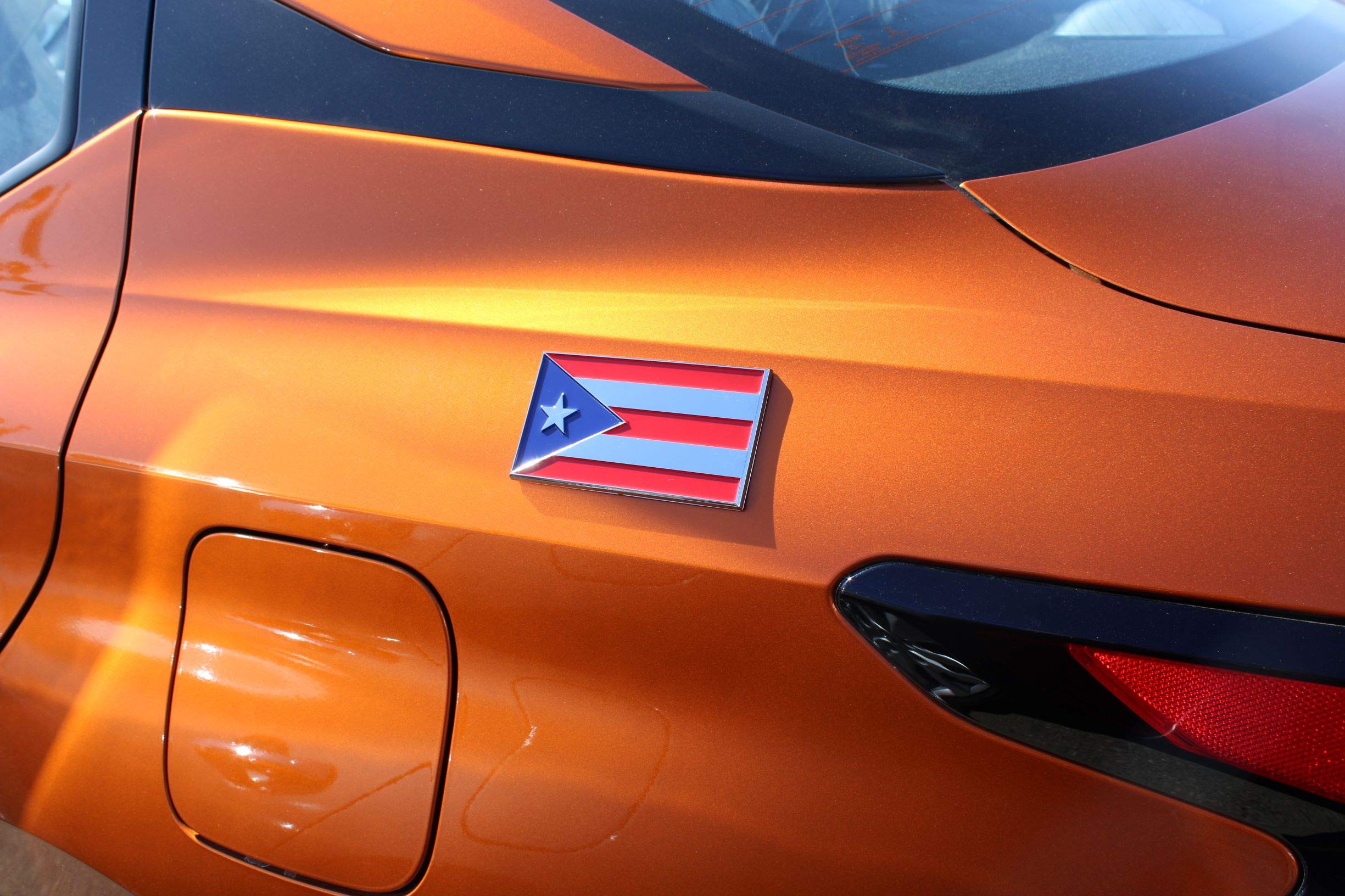 Puerto Rico Car Flag - Chrome Plated Car Emblem with Strong Adhesive | Easy Peel & Stick Decal for Vehicles | Perfect for Showcasing Puerto Rican Pride on Cars, Trucks & SUVs