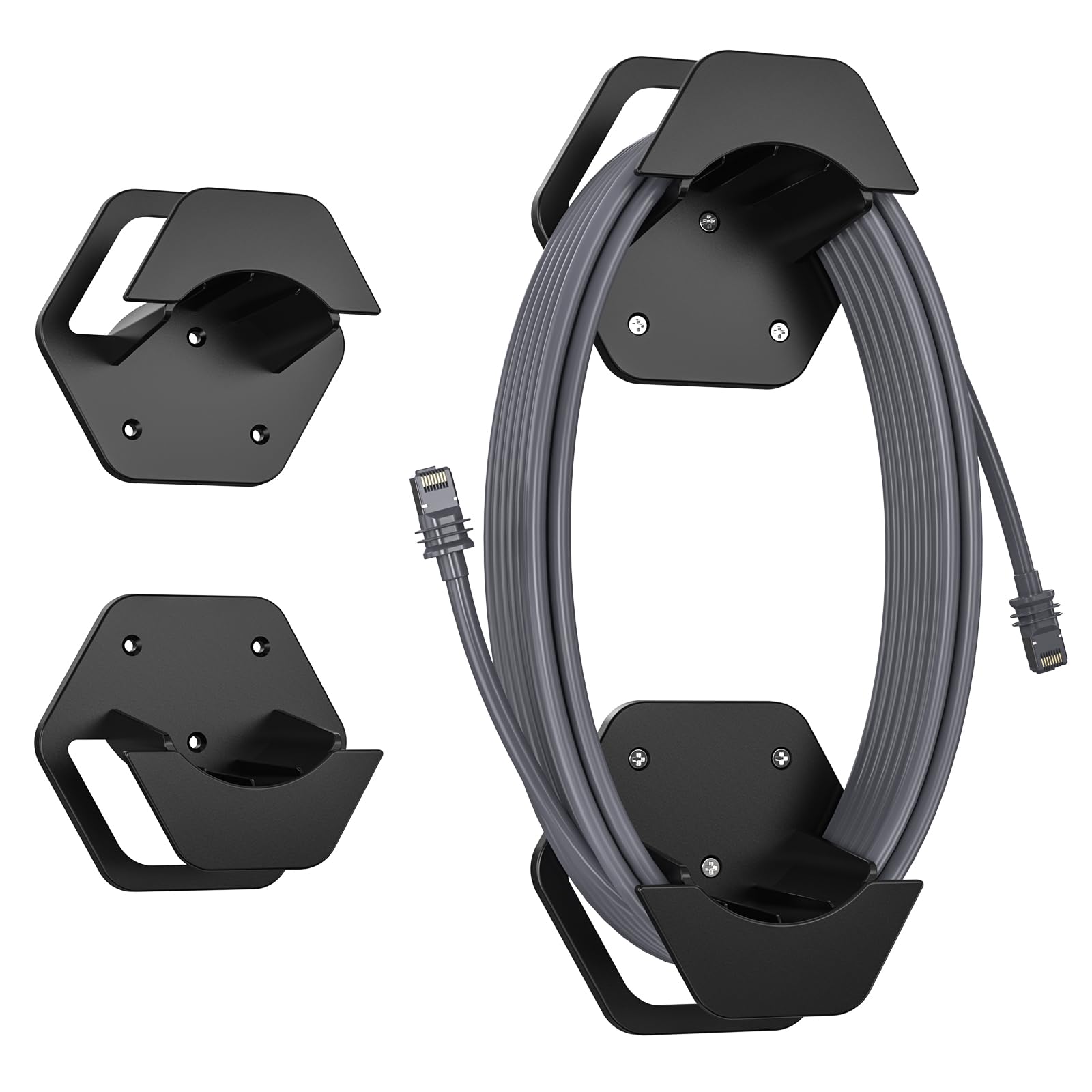 Starlink Ethernet Cable Caddy & Mounting Kit - ABS Stable Cable Management Accessories for Standard Actuated Starlink Cable, Gen3 V3 Extension Cable Organizer - Perfect for Home & Outdoor Starlink Internet Setup