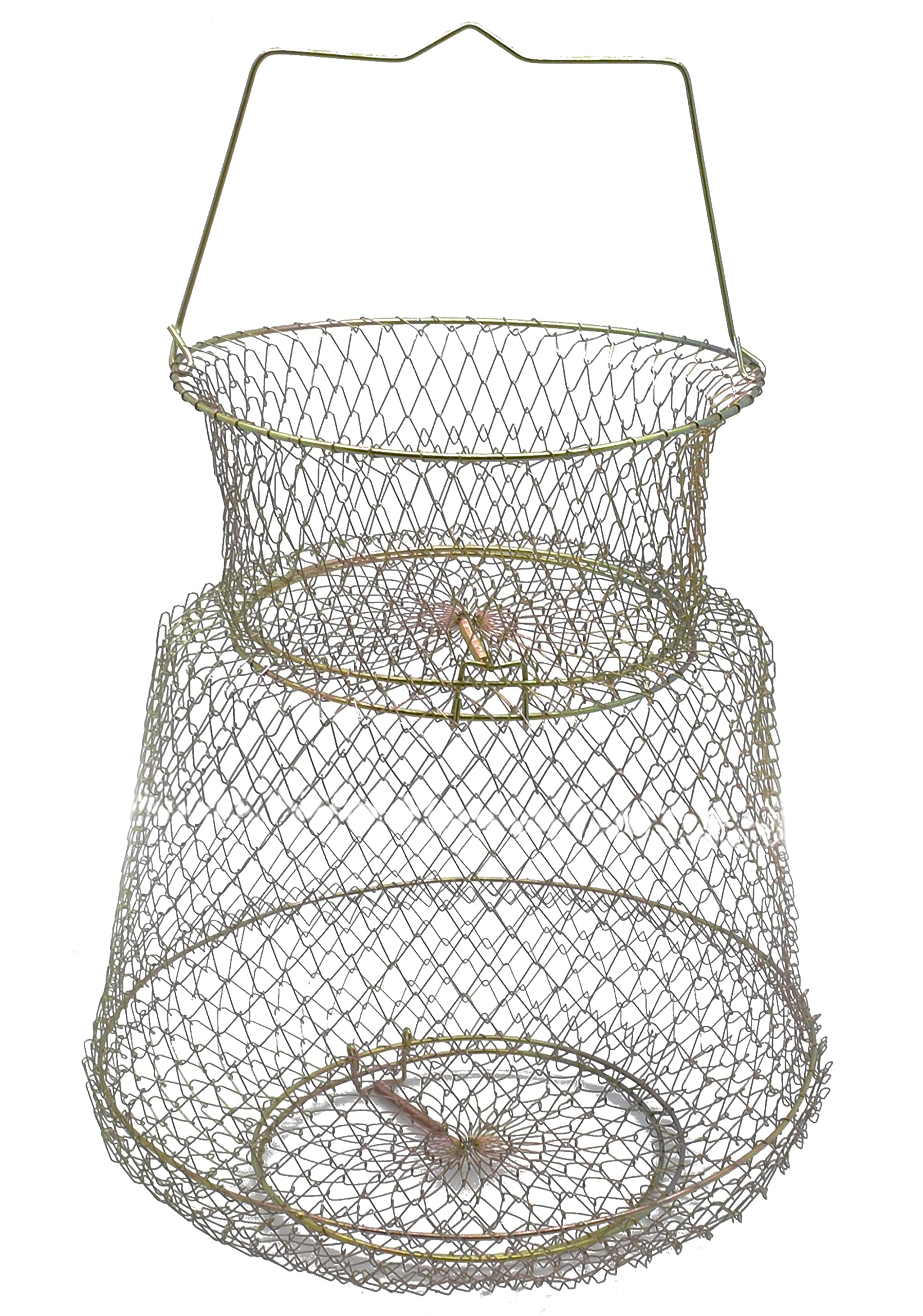 Foldable Metal Fish Basket & Crab Trap - Durable Wire Fishing Cage for Freshwater & Saltwater Fishing - Perfect for Camping, Boating, and Outdoor Adventures