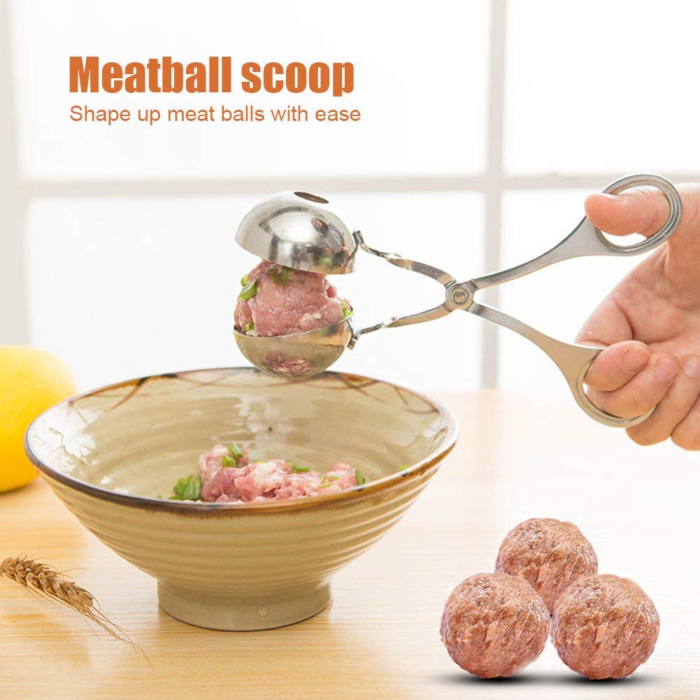 Premium Stainless Steel Meat Baller & Cookie Dough Scoop - Large Kitchen Tool for Perfect Ice Cream, Cookie Dough & Meatballs - Ideal for Baking, Cooking & Food Prep