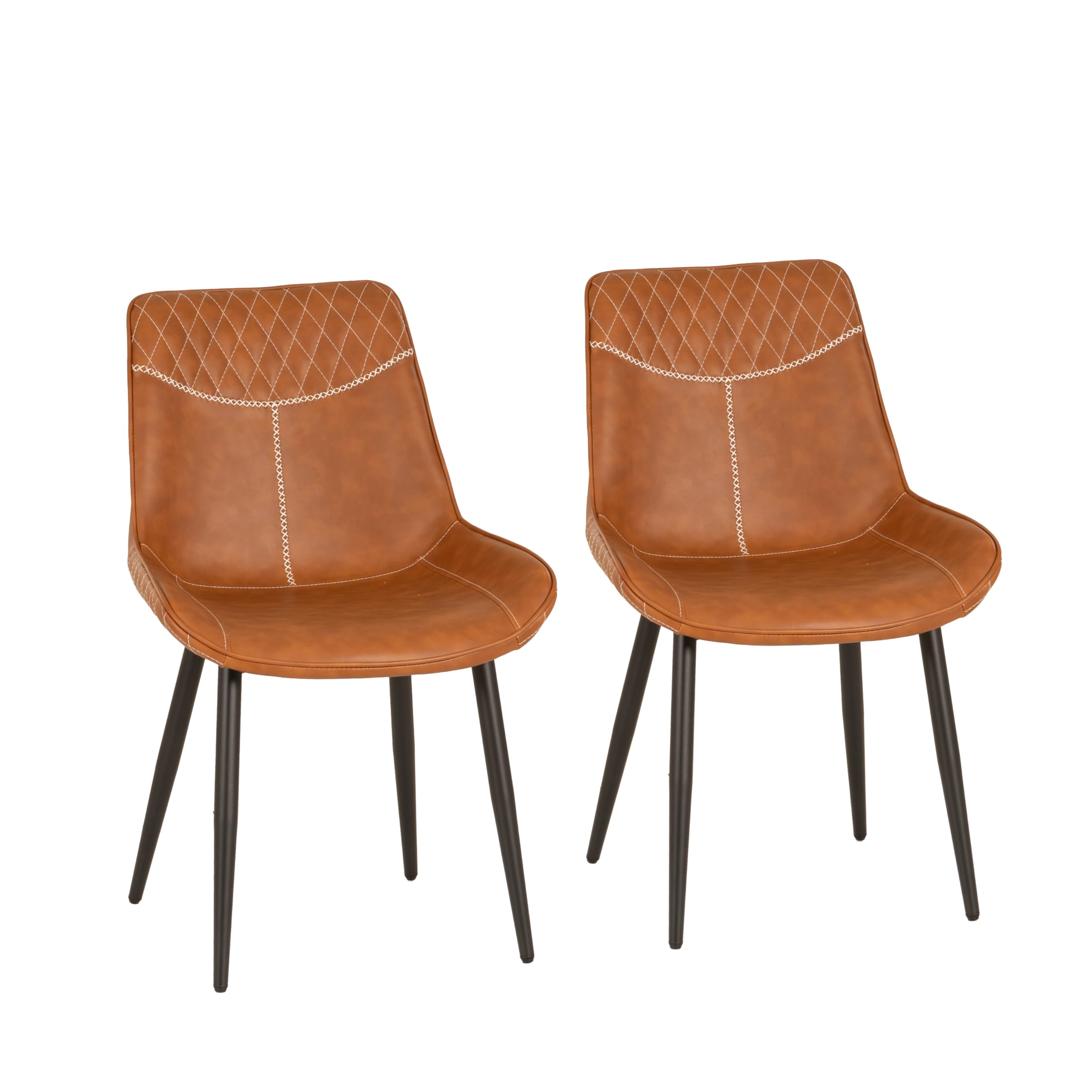 Linon Maisy Carmel Fully Upholstered Dining Chairs Set of 2 - Comfortable Modern Kitchen & Dining Room Seating for Home & Restaurant