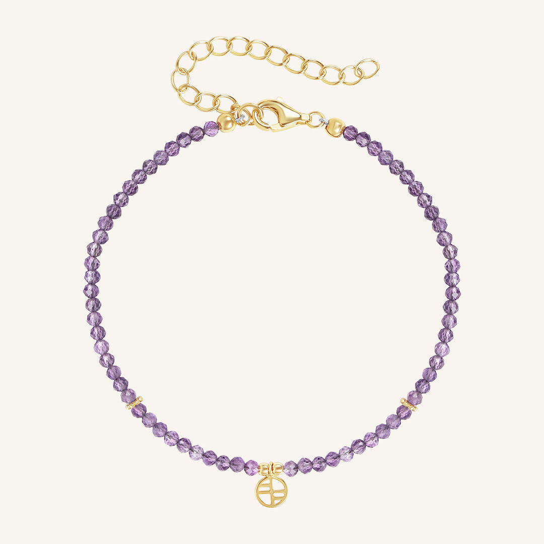 February Birthstone Amethyst Bracelet for Women - Elegant Purple Gemstone Jewelry Gift for Valentine's Day & Anniversary