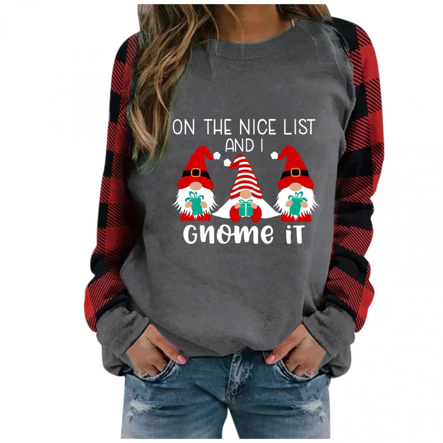 Women's Christmas Plaid Shirts - Casual Long Sleeve Pullover Sweatshirts for Fall & Winter | Loose Holiday Tops for Christmas Parties & Family Gatherings