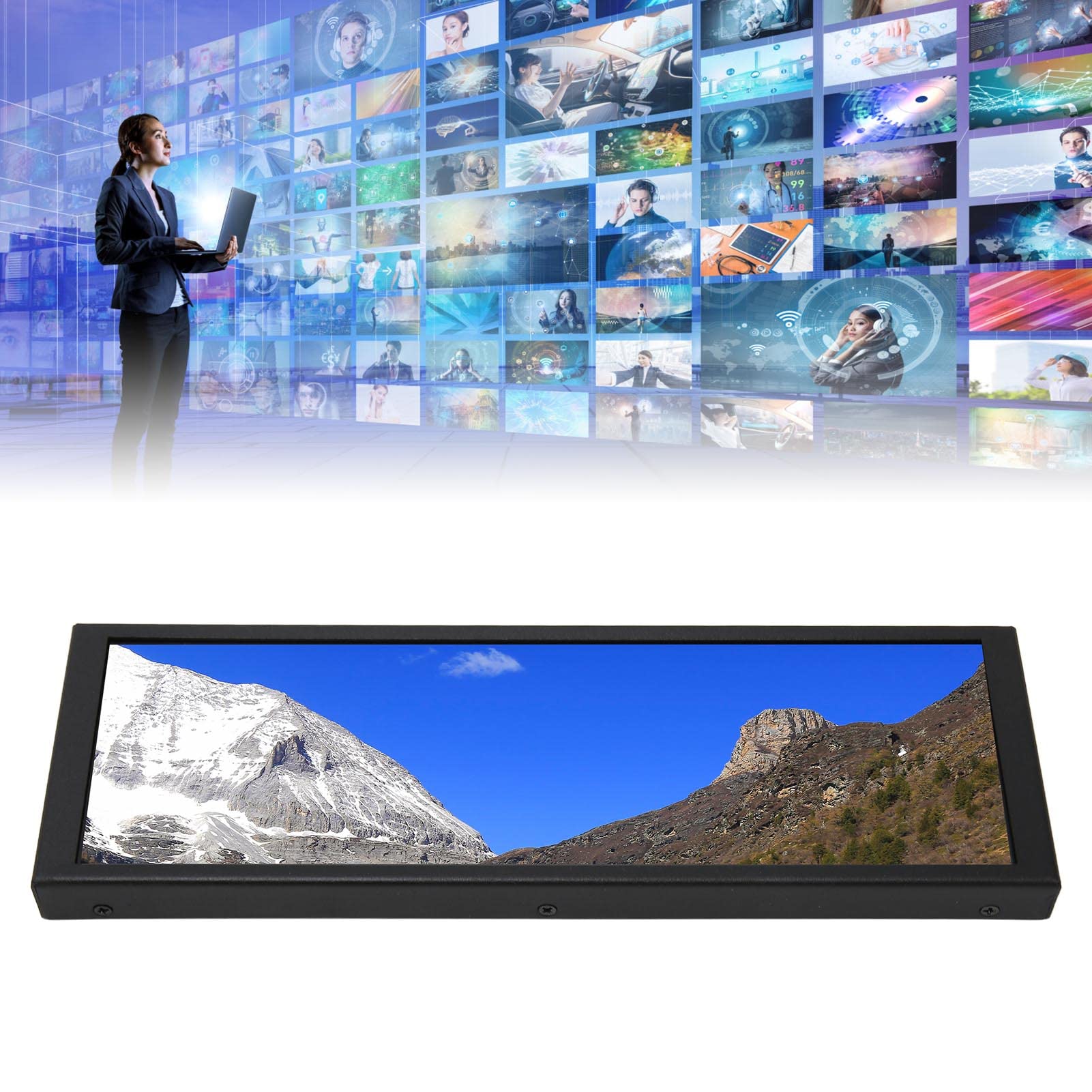 7.9 Inch Portable Monitor with IPS LCD Display, 400x1280 Resolution, 170° Wide Viewing Angle - Plug & Play for Laptop, Gaming, and Office Work