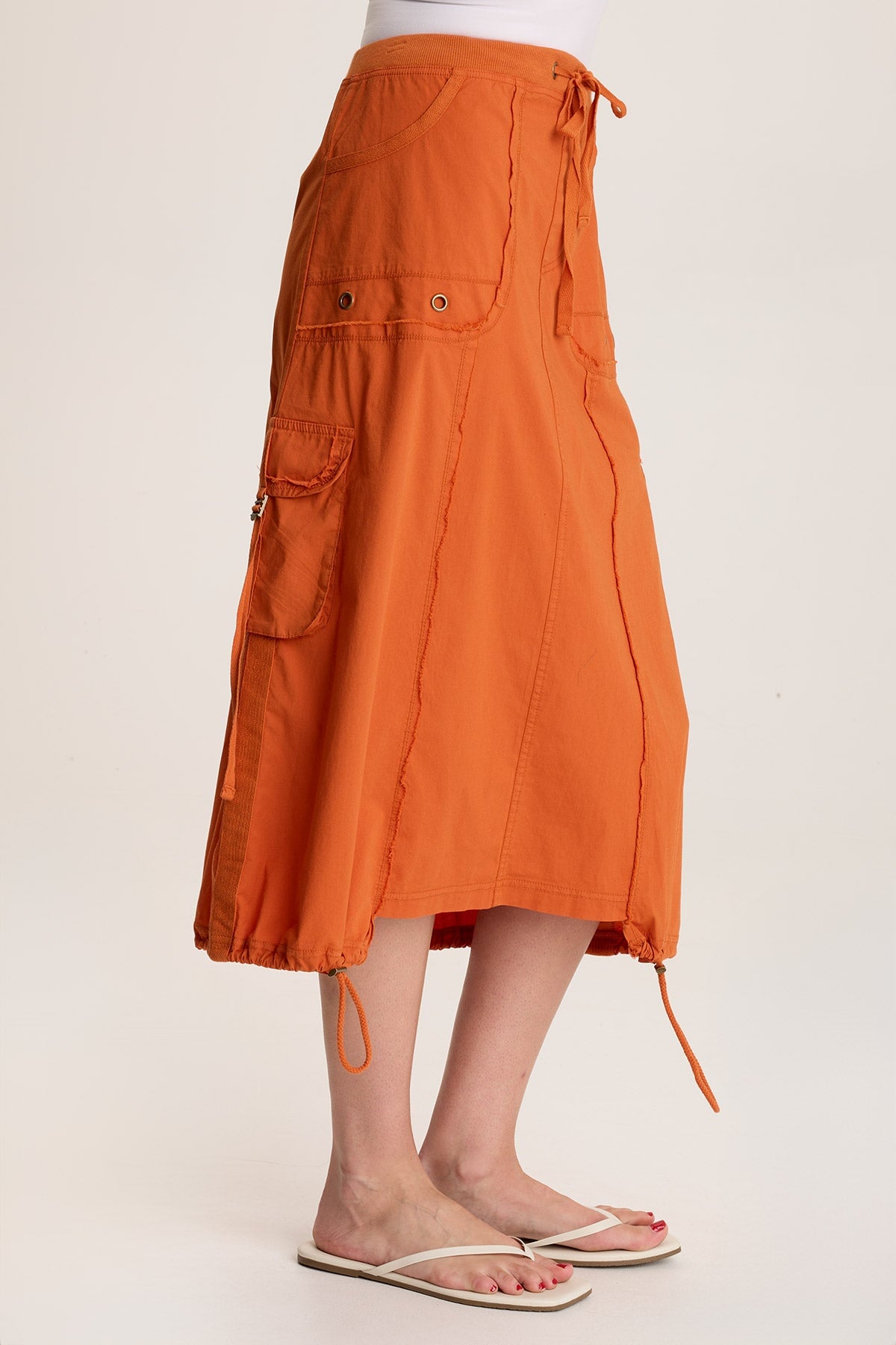 Castalina Poplin Cargo Midi Skirt for Women - Stylish Utility Skirt with Pockets | Perfect for Casual Outfits, Streetwear & Outdoor Adventures