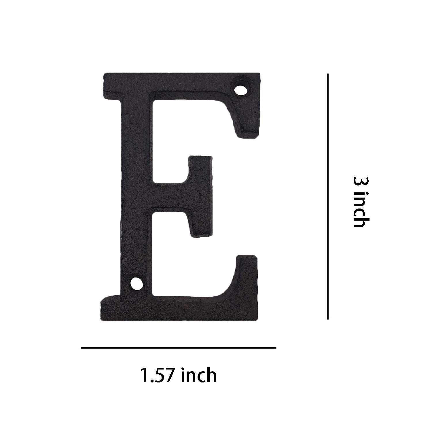 3 Inch Cast Iron House Letters - Mailbox & Home Address Letter 'E' - Durable Outdoor Decor for Mailboxes, Doors & Porches
