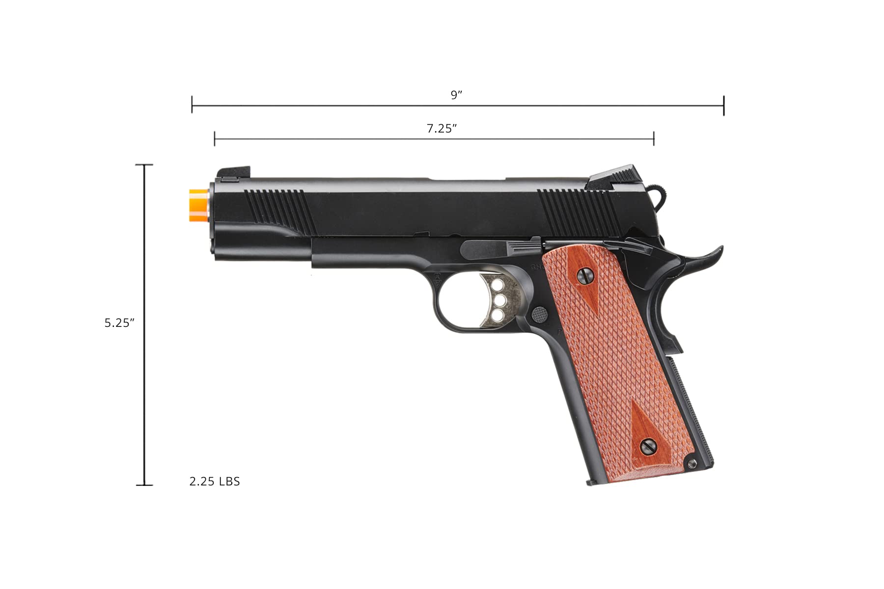 Full Metal R30-4 1911 Gas Blowback Airsoft Pistol - Black - High Performance Airsoft Gun for Training & Competition - Army Armament LT Series - Perfect for Tactical Games & Target Shooting