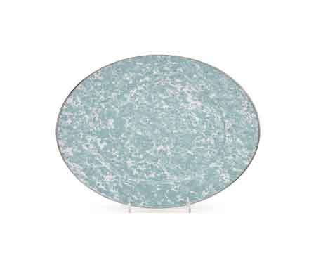 Handmade Sea Glass Swirl Oval Serving Platter - Elegant Decorative Tray for Beach Weddings, Coastal Home Decor & Party Appetizers