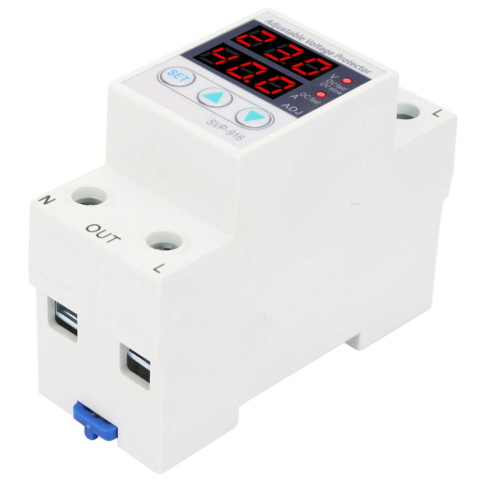 Fafeicy 40A 230VAC Single Phase Adjustable Over Voltage Under Voltage Current Protector - Reliable Power Protection for Home Appliances, HVAC Systems & Industrial Equipment