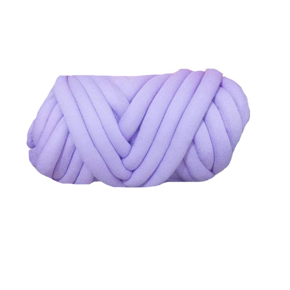 Lilac Super Chunky Yarn - Jumbo Roving Cotton Yarn (80 Meters) | Machine Washable Tube Yarn for DIY Chunky Blankets, Braid Rugs & Cat Beds | Perfect for Knitting, Crocheting & Home Decor Projects