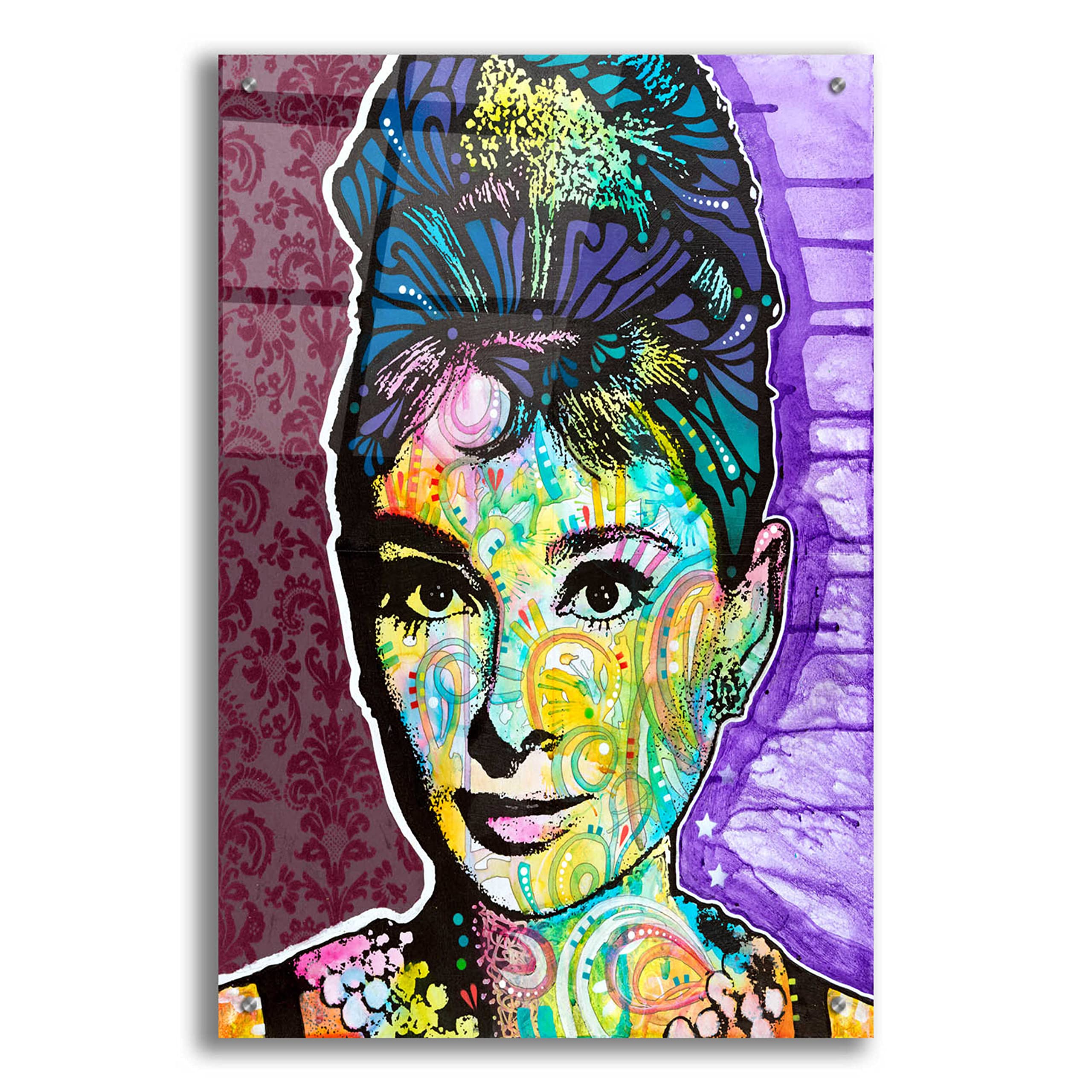Epic Art 'Audrey 2' by Dean Russo - Vibrant Acrylic Glass Wall Art 24x36 Inches - Perfect for Living Room, Bedroom & Office Decor