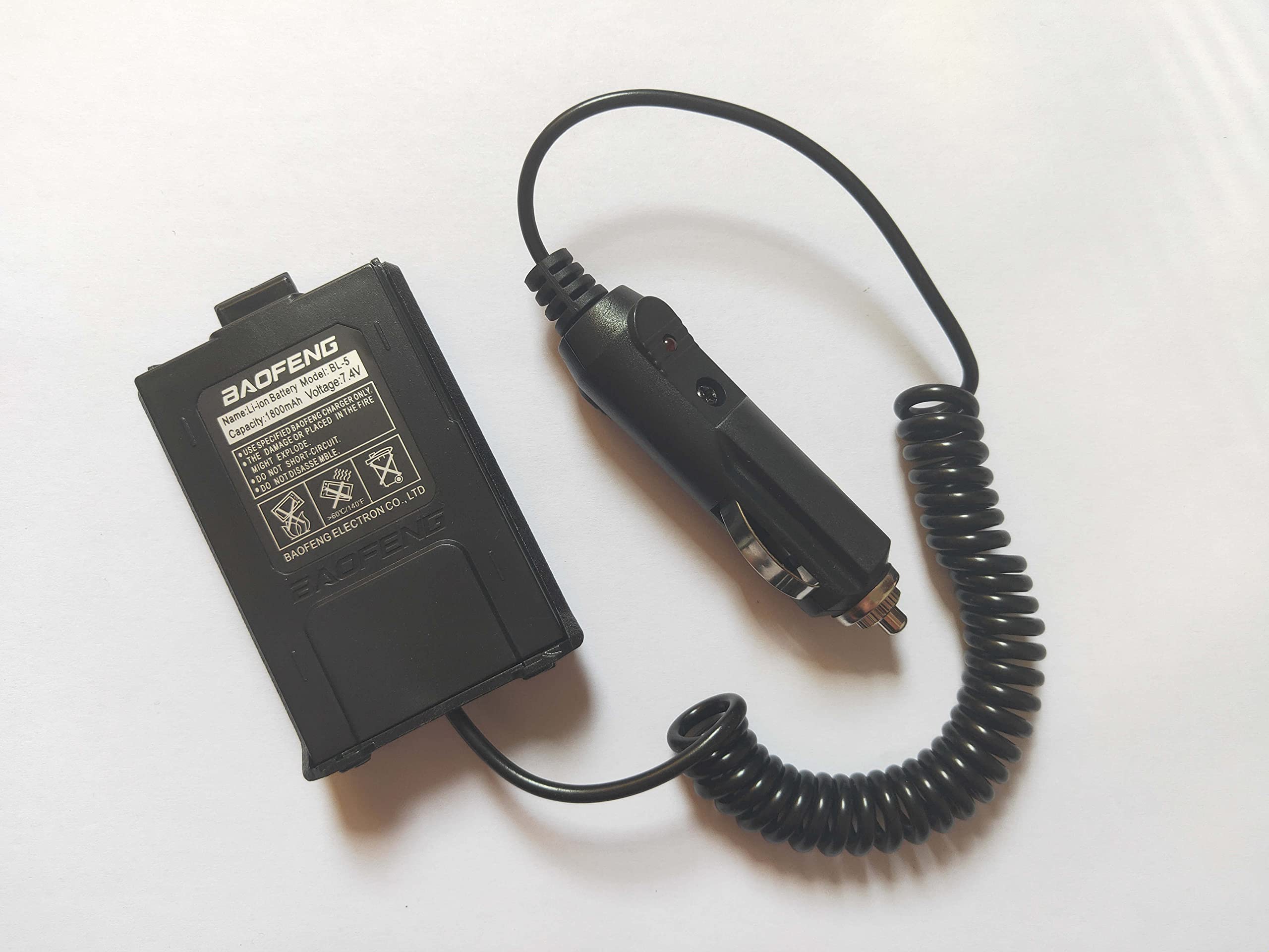 BAOFENG UV-5R Series Car Charger - 12V DC Battery Eliminator Power Adapter for UV-5R/UV-5R+/UV-5RA/UV-5RE/UV-5RE Plus/UV5R Pro Two Way Radios - Perfect for Trucking, Camping & Emergency Communication
