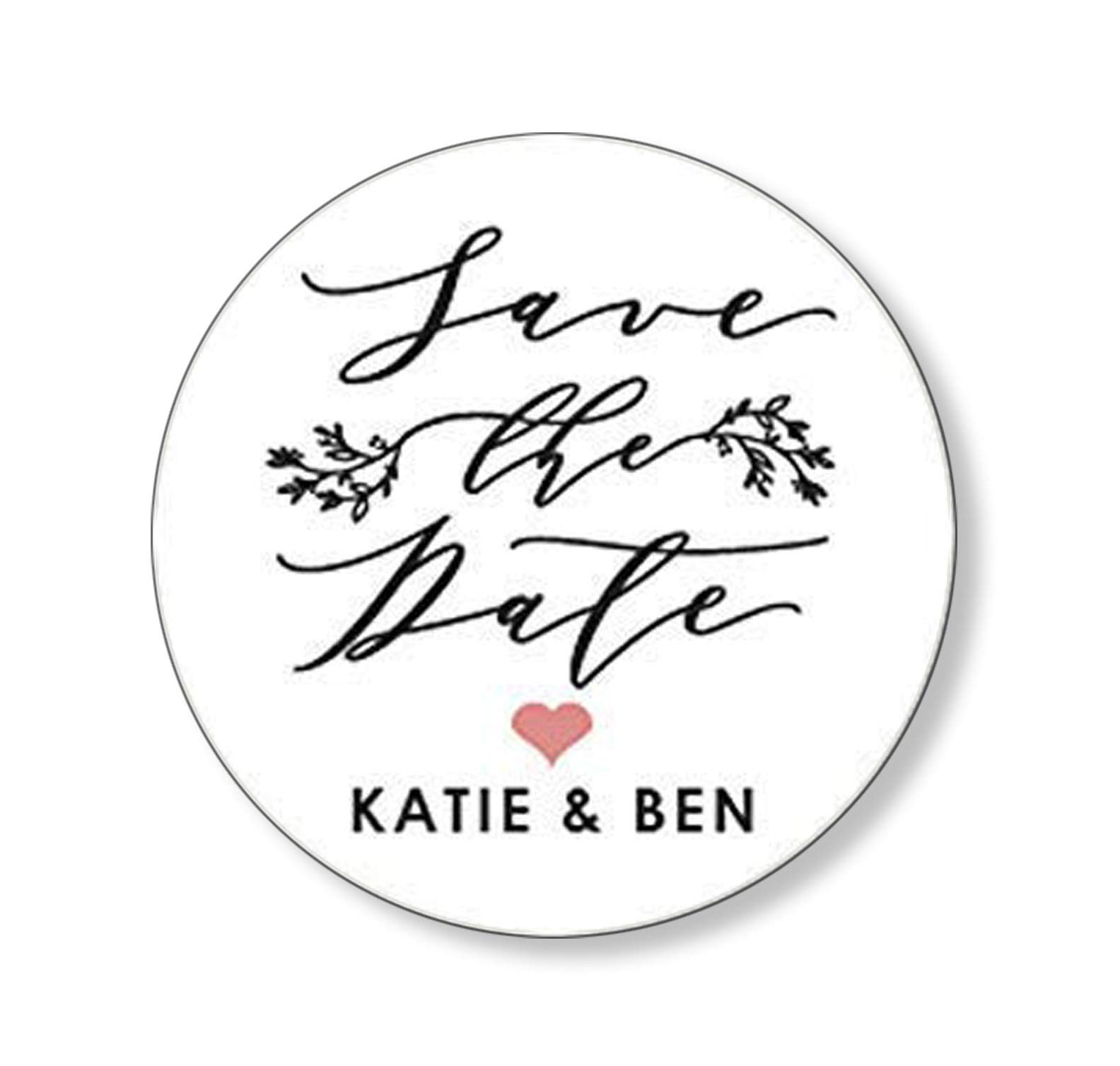 Custom Save The Date Stickers - Elegant Garden Wedding Favors & Envelope Seals - Personalized Stickers for Wedding Invitations - Perfect for DIY Wedding Stationery and Event Planning