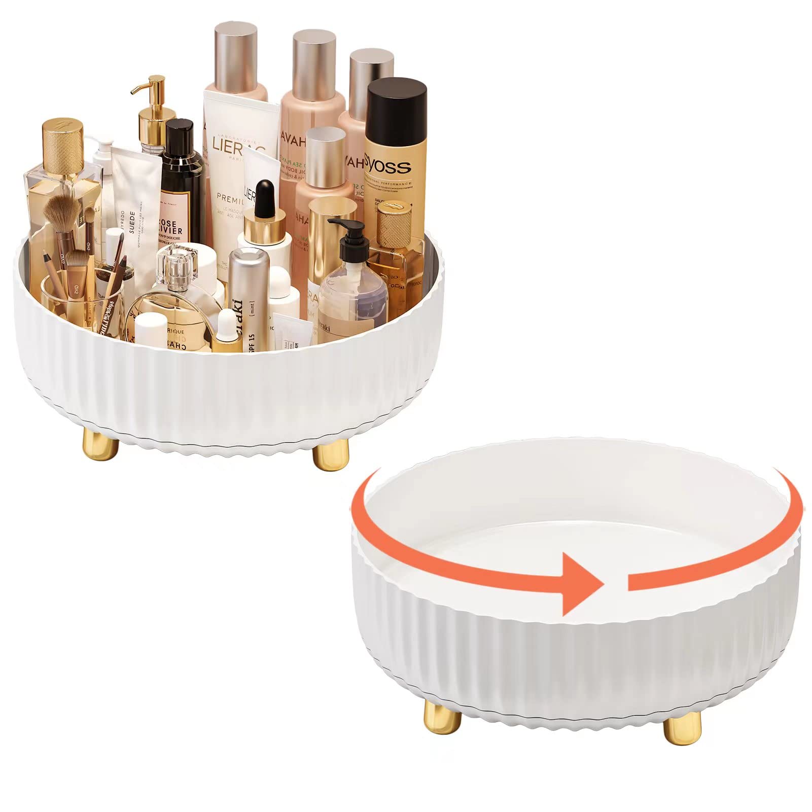 2-Pack Rotating Makeup Organizer for Dresser - 360 Degree Lazy Susan Cosmetic Storage for Perfume, Hair Products & Lotions | Perfect for Vanity, Bathroom & Bedroom Organization