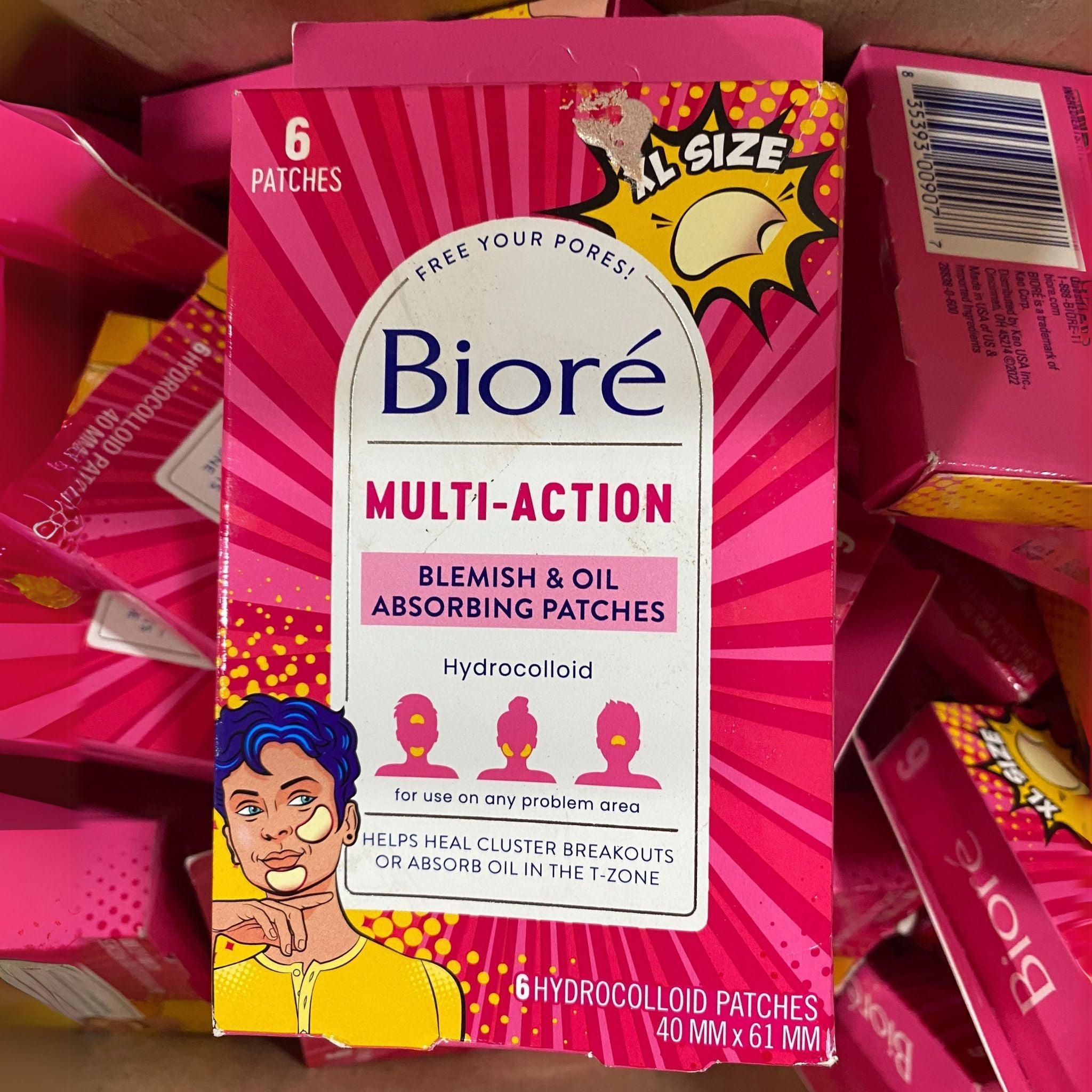 Biore Multi Action Blemish & Oil Absorbing Hydrocolloid Patches - 50 Count | Acne Treatment for Face | Perfect for Overnight Spot Treatment & Daily Skincare Routine