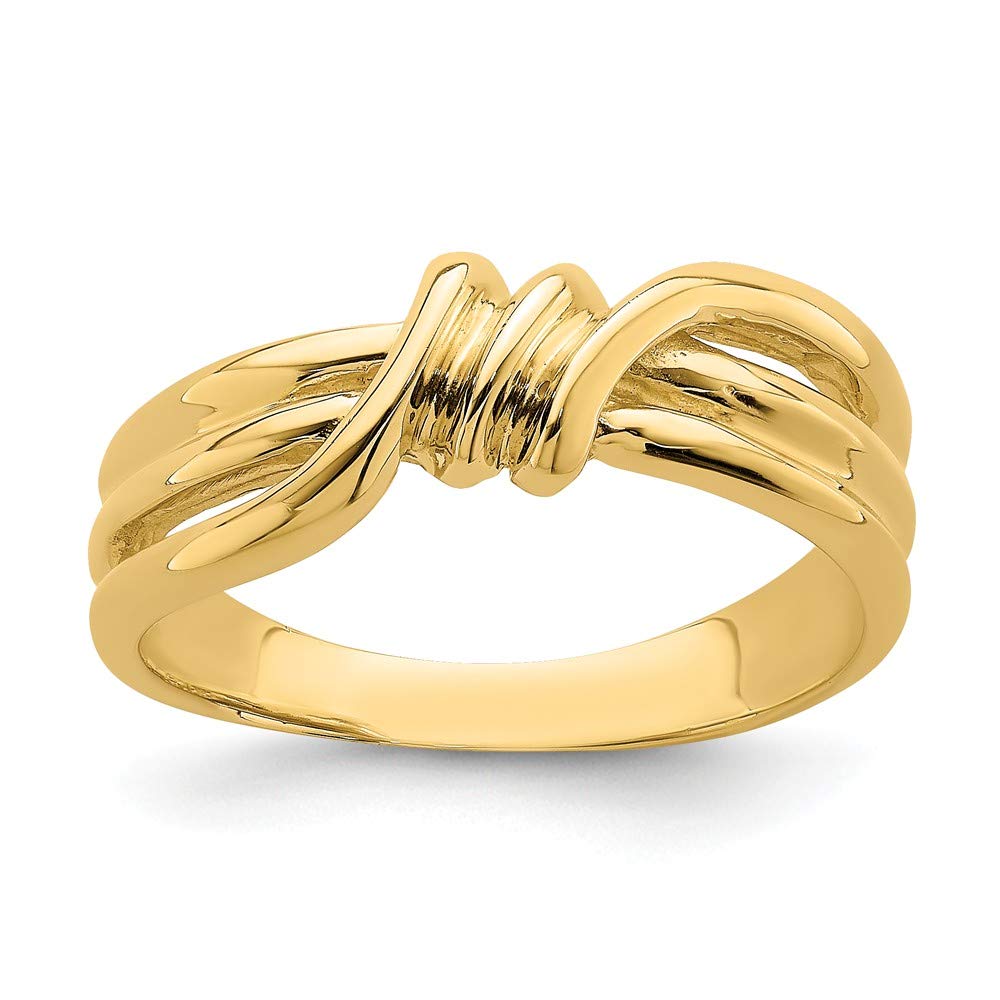 14K Yellow Gold Ribbed Band Ring for Women - High Polish Luxury Jewelry by Lux | Perfect for Weddings, Anniversaries & Everyday Elegance