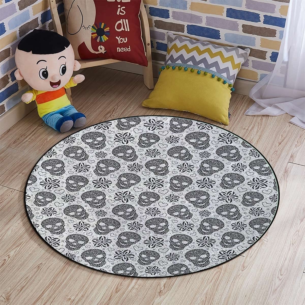 Black & White Gaming Chair Mat for Hardwood & Tile Floors - 60