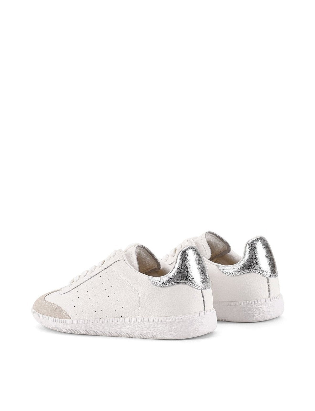 Sutton White & Silver Leather Cupsole Sneakers for Men & Women - Comfortable Casual Walking Shoes for Everyday Wear, Gym, and Street Style