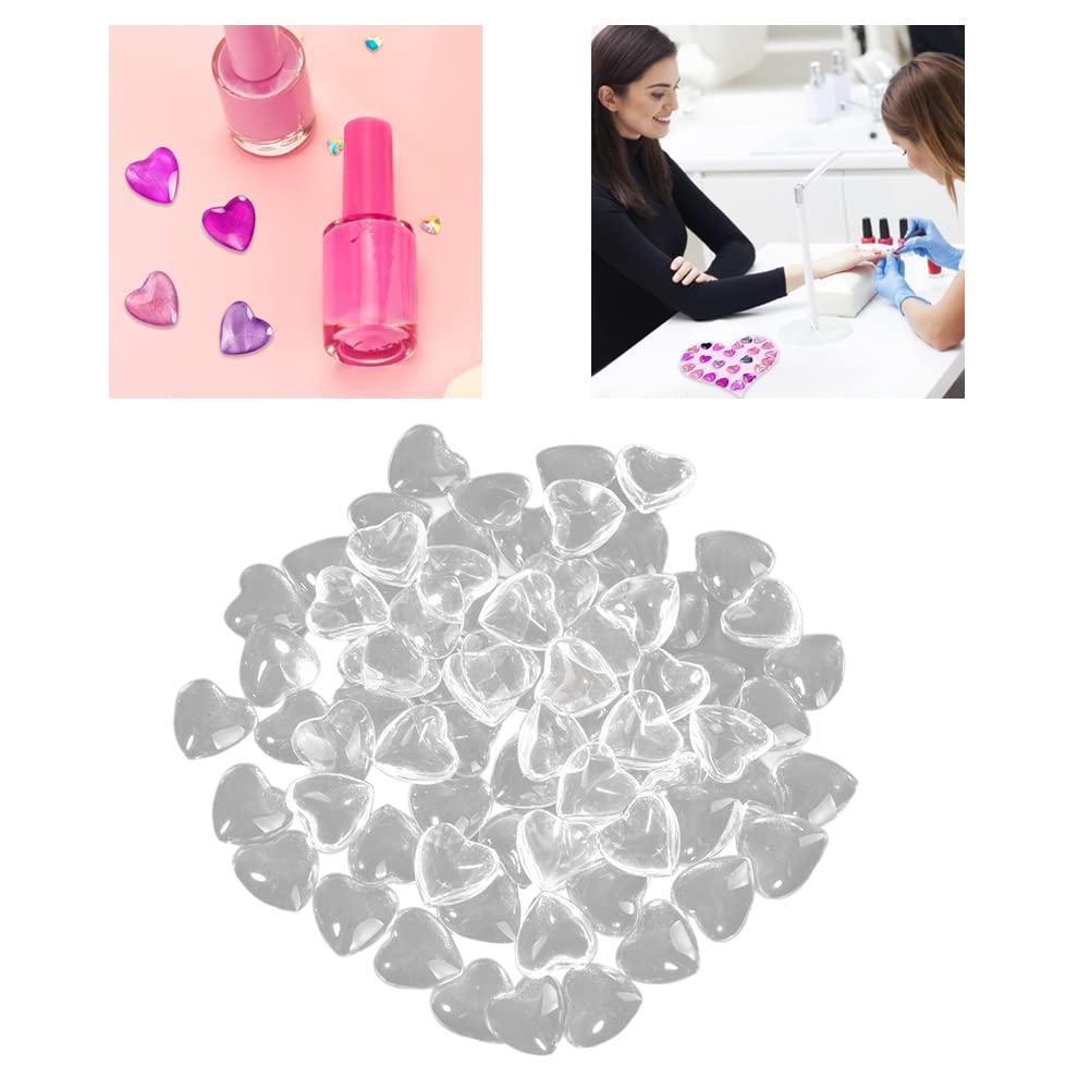 100PCS Heart-Shaped Flat Back Fake Nail Display Cards - Professional Nail Color Chart for Nail Art Practice, Salon & DIY Manicure - Nail Tips Sticks Color Guide for Beginners & Professionals