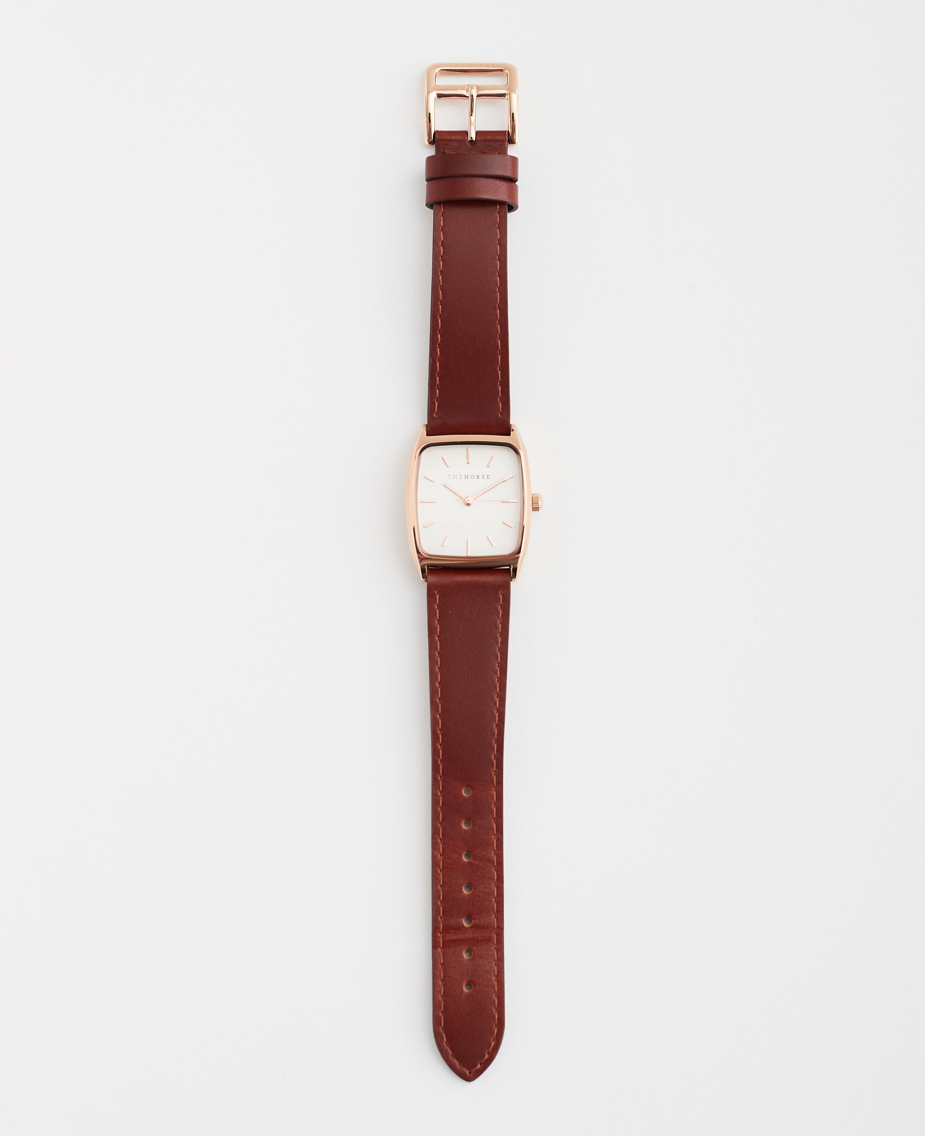 Elegant Rose Gold Dress Watch with White Dial & Walnut Leather Strap - Perfect for Formal Events, Business Meetings & Special Occasions