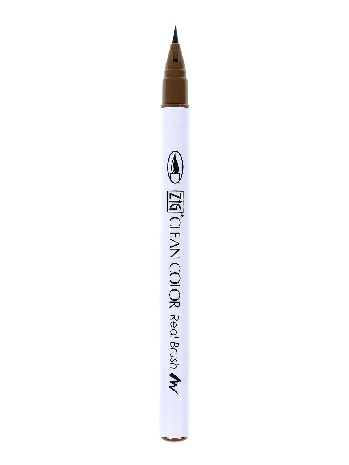 Zig Clean Color Real Brush Marker - Mid Brown (Pack of 6) | Alcohol-Based Dual Tip Art Markers for Calligraphy, Illustration & Adult Coloring Books