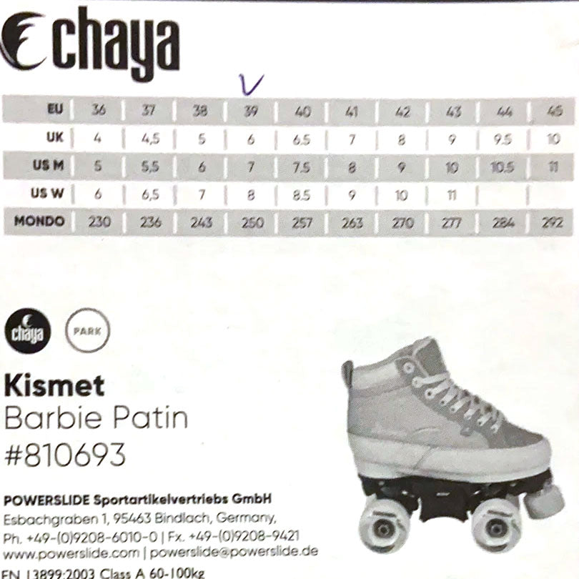 Chaya Park Kismet Barbie Pink Roller Skates for Women - US Women's Size 9 | Outdoor Roller Skating, Rink Skating, Fitness & Fun
