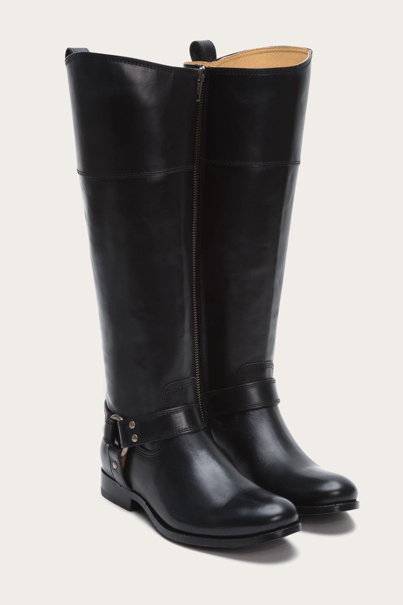 Melissa Harness Inside Zip Wide Calf Boots - Pre-Owned Vintage Leather Ankle Boots for Women - Perfect for Casual Outfits, Fall Fashion & Night Out