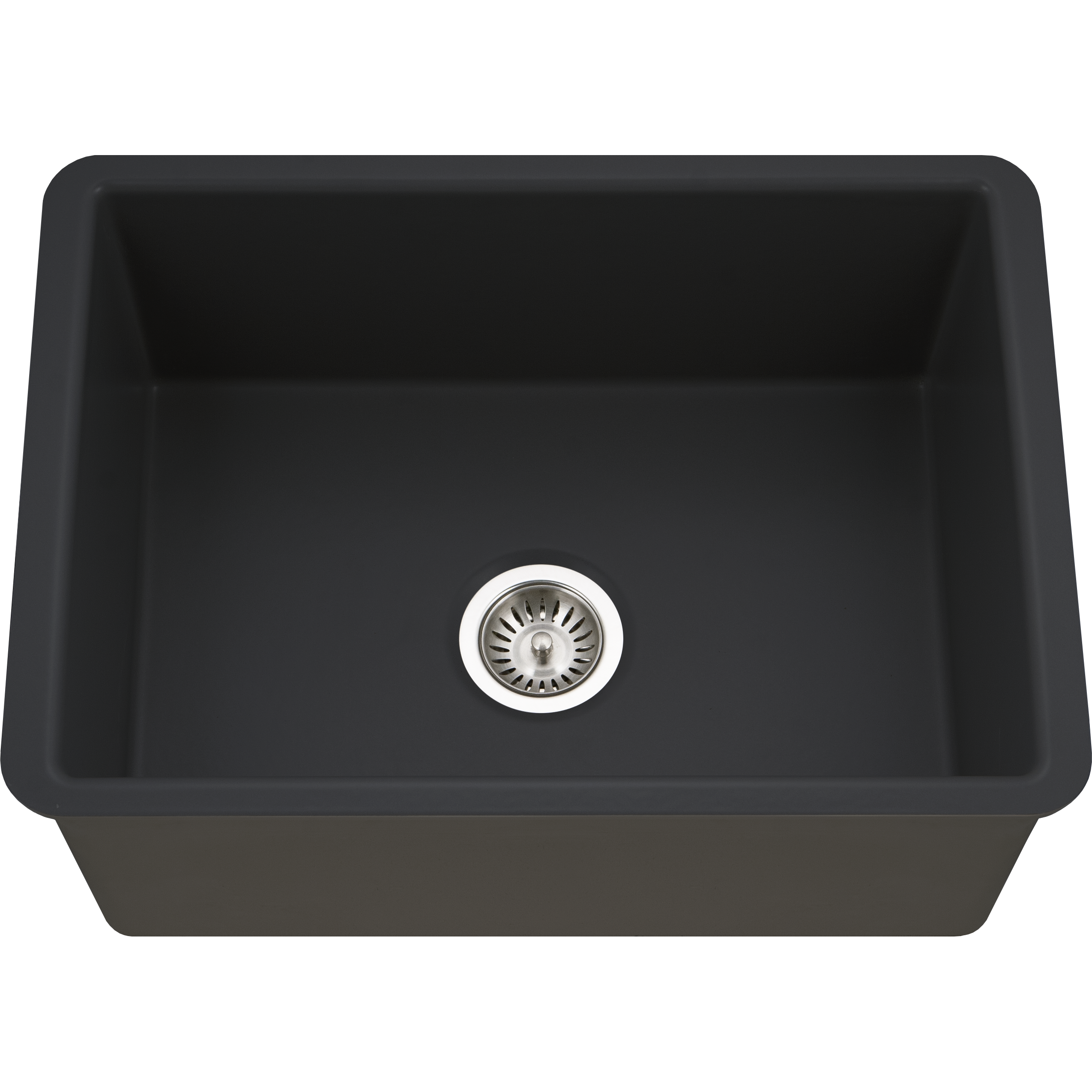 Hamat CHE 2619SU MB Undermount Fireclay Single Bowl Kitchen Sink in Matte Black - Durable & Stylish for Modern Farmhouse, Rustic, or Contemporary Kitchen Designs