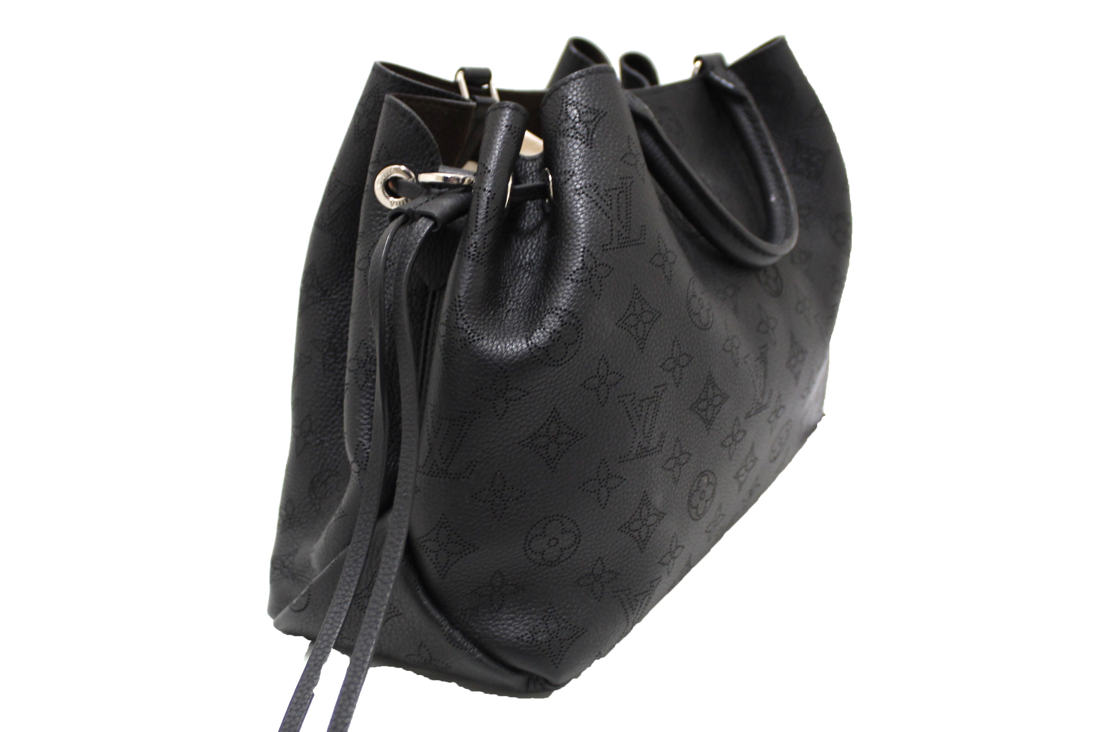 Authentic Louis Vuitton Black Mahina Perforated Calfskin Leather Bella Tote Bag - Luxury Designer Handbag for Women, Perfect for Work, Travel & Everyday Use