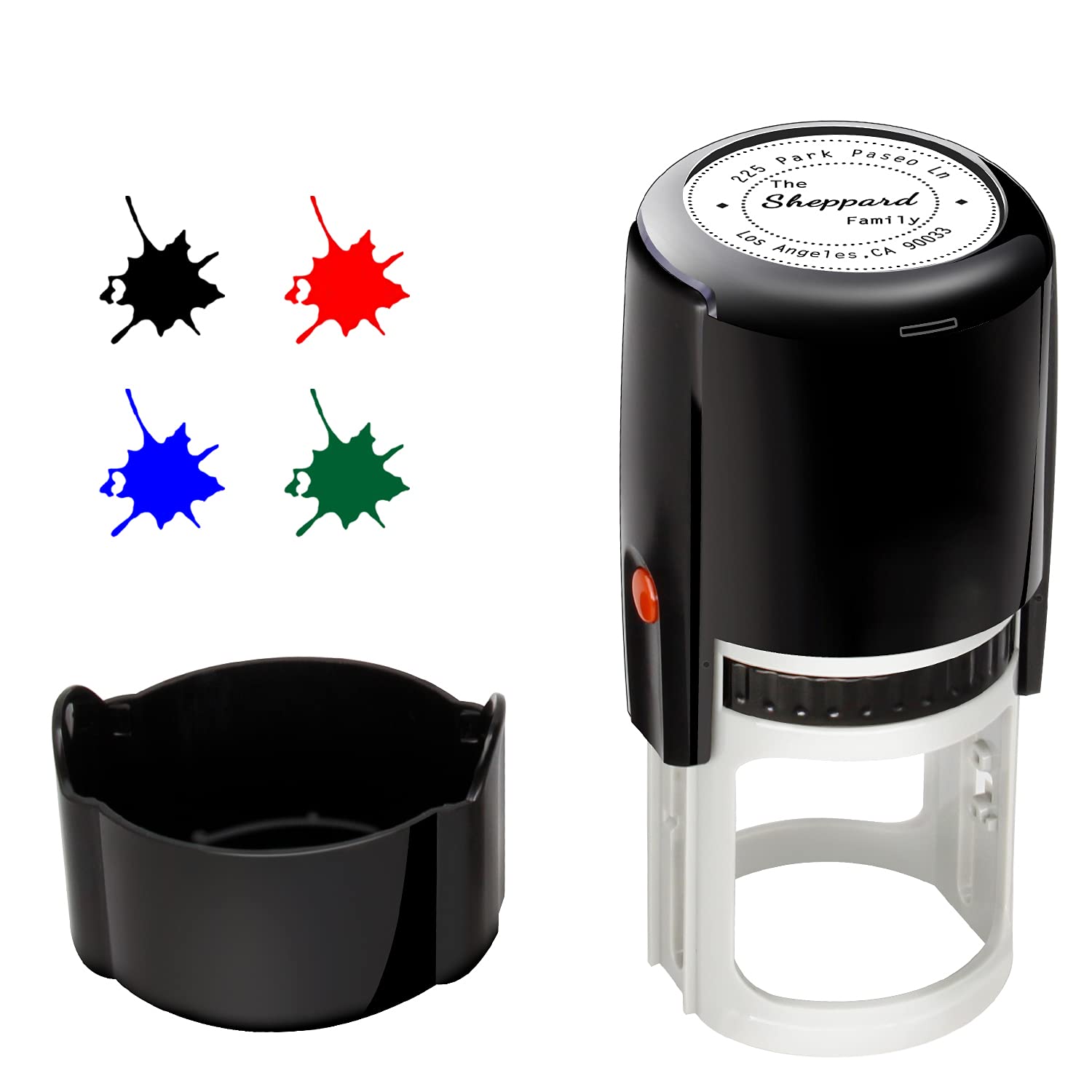 Custom Self-Inking Stamp - Personalized Round Address Stamp (1-5/8