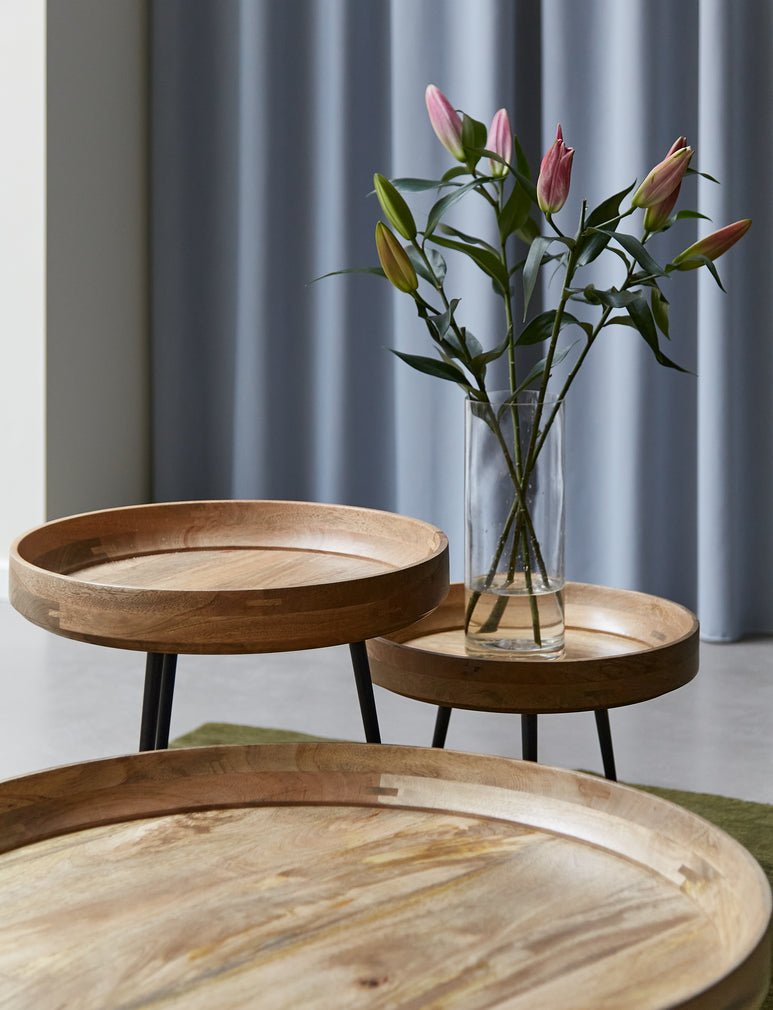Mater Modern Wooden Bowl Table - Stylish & Functional Home Decor for Living Room, Dining Room, or Bedroom