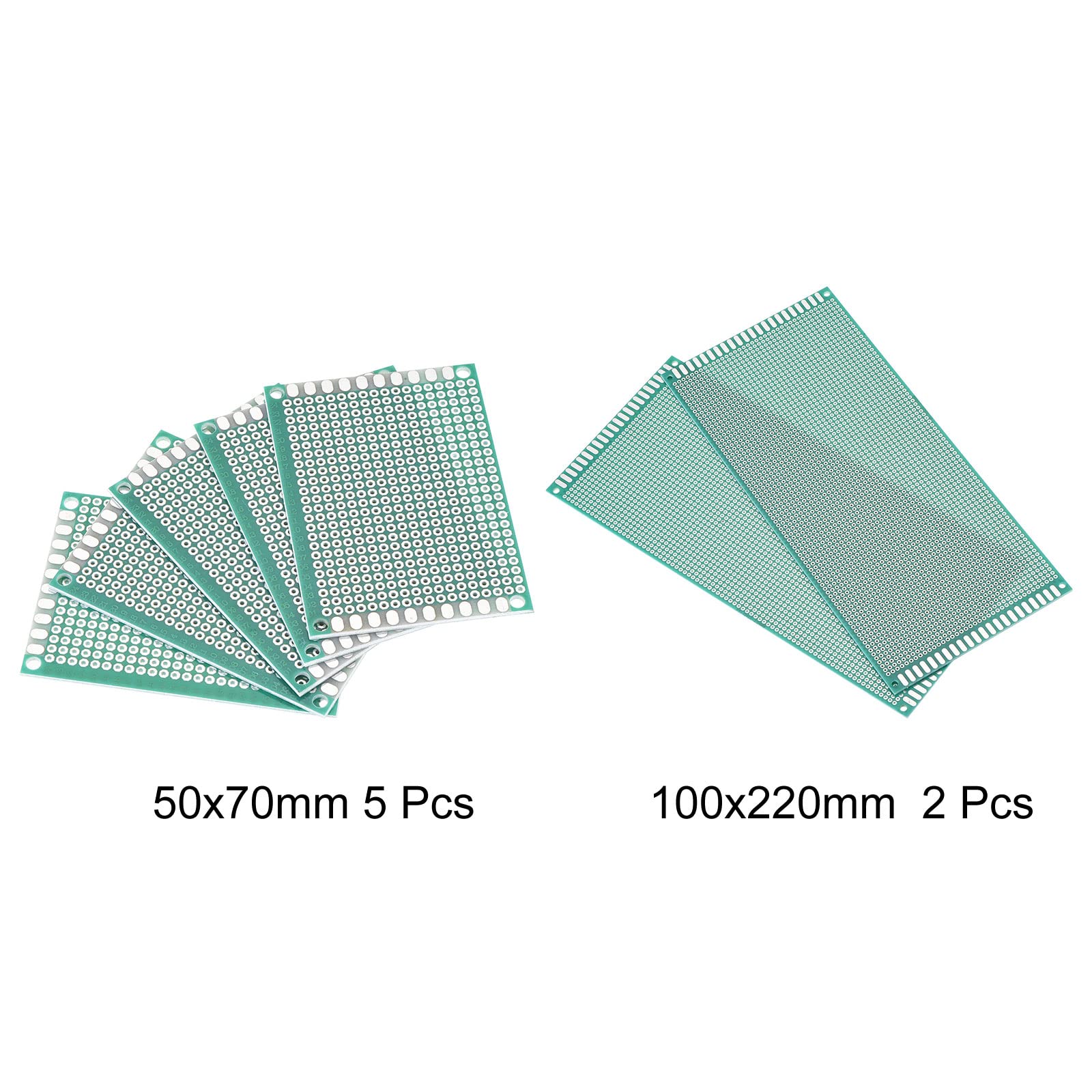 Single Sided PCB Prototyping Board with Plated Through Holes - 2 Sizes (Pack of 7) for DIY Electronics Projects, Soldering Practice & Circuit Prototyping | Perfect for Arduino, Raspberry Pi & STEM Learning