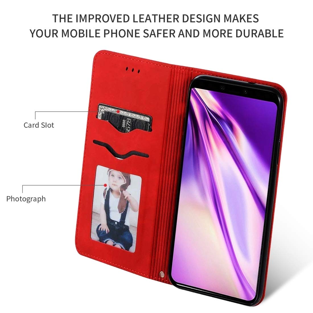 Vintage Leather Magnetic Flip Case for Google Pixel 4XL - Soft Skin Feel, Business Style (Red) | Perfect for Office, Travel & Everyday Protection