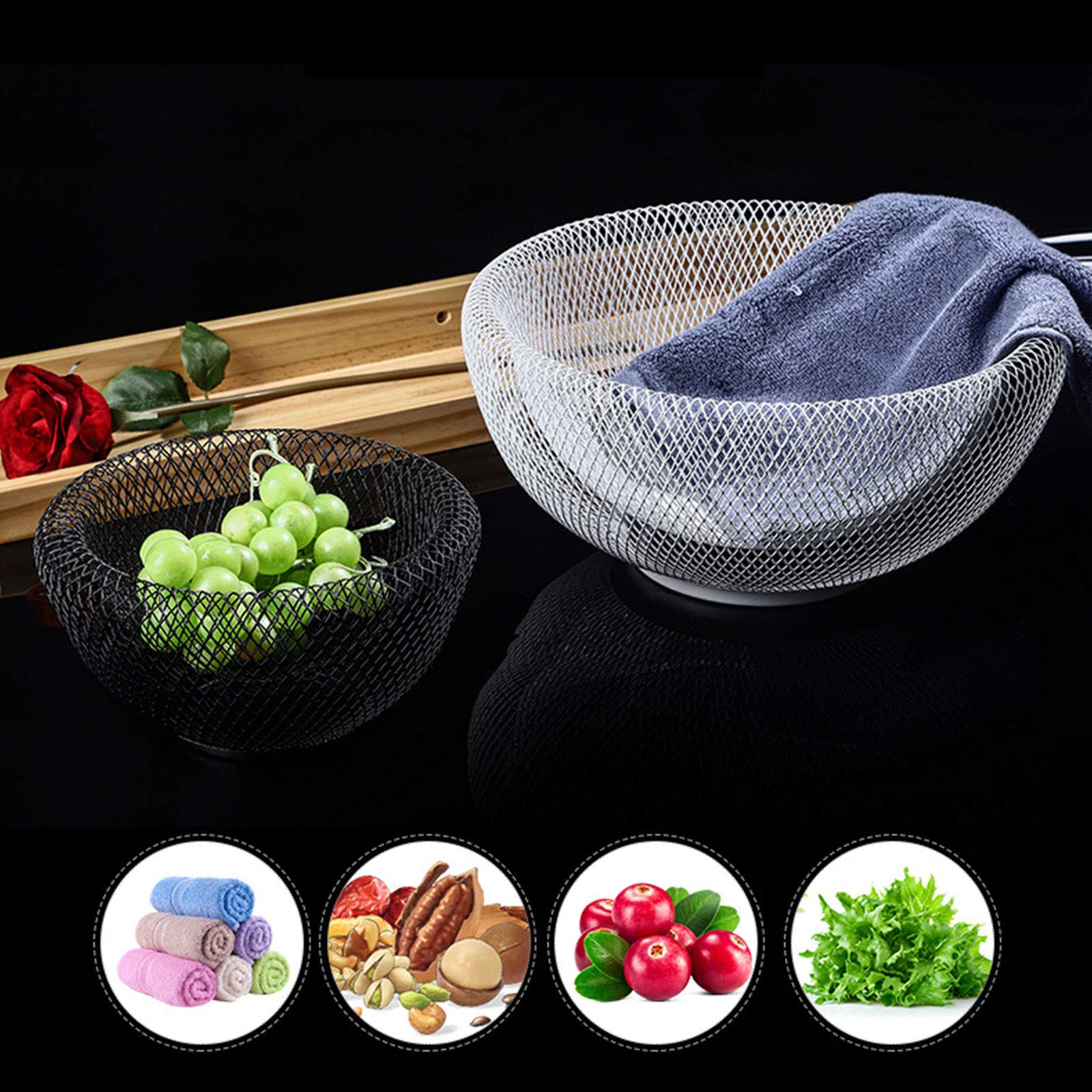 Metal Wire Fruit Basket - Kitchen Counter & Table Decor for Fruits, Snacks