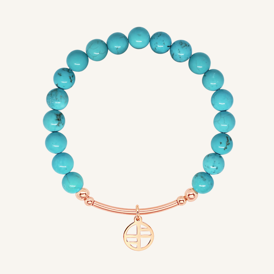 Turquoise Charm Bracelet - Natural Stone of Protection Jewelry for Women | Spiritual Healing, Good Luck & Positive Energy | Perfect for Meditation, Yoga & Everyday Wear