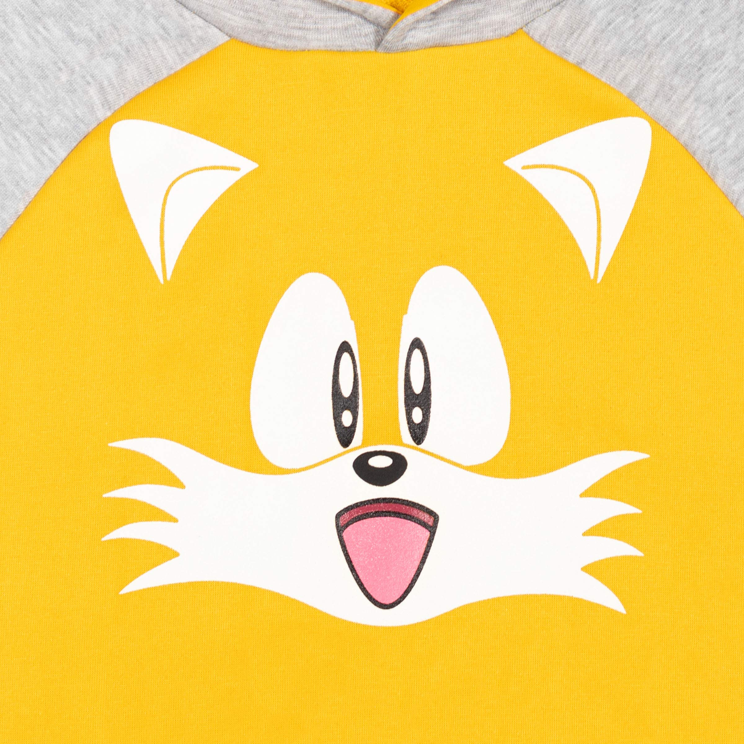 SEGA Tails Sonic The Hedgehog Knuckles Pullover Hoodie for Kids - Soft Cotton Gamer Hooded Sweatshirt for Boys & Girls - Perfect for Gaming, Cosplay & Casual Wear