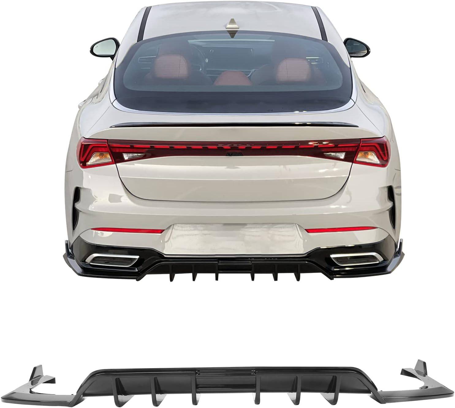 2021-2024 Kia K5 GT Line Rear Bumper Lip Diffuser & Spoiler Kit - 3PC PP Material - Enhance Style & Aerodynamics - Perfect for Car Enthusiasts & Street Racing