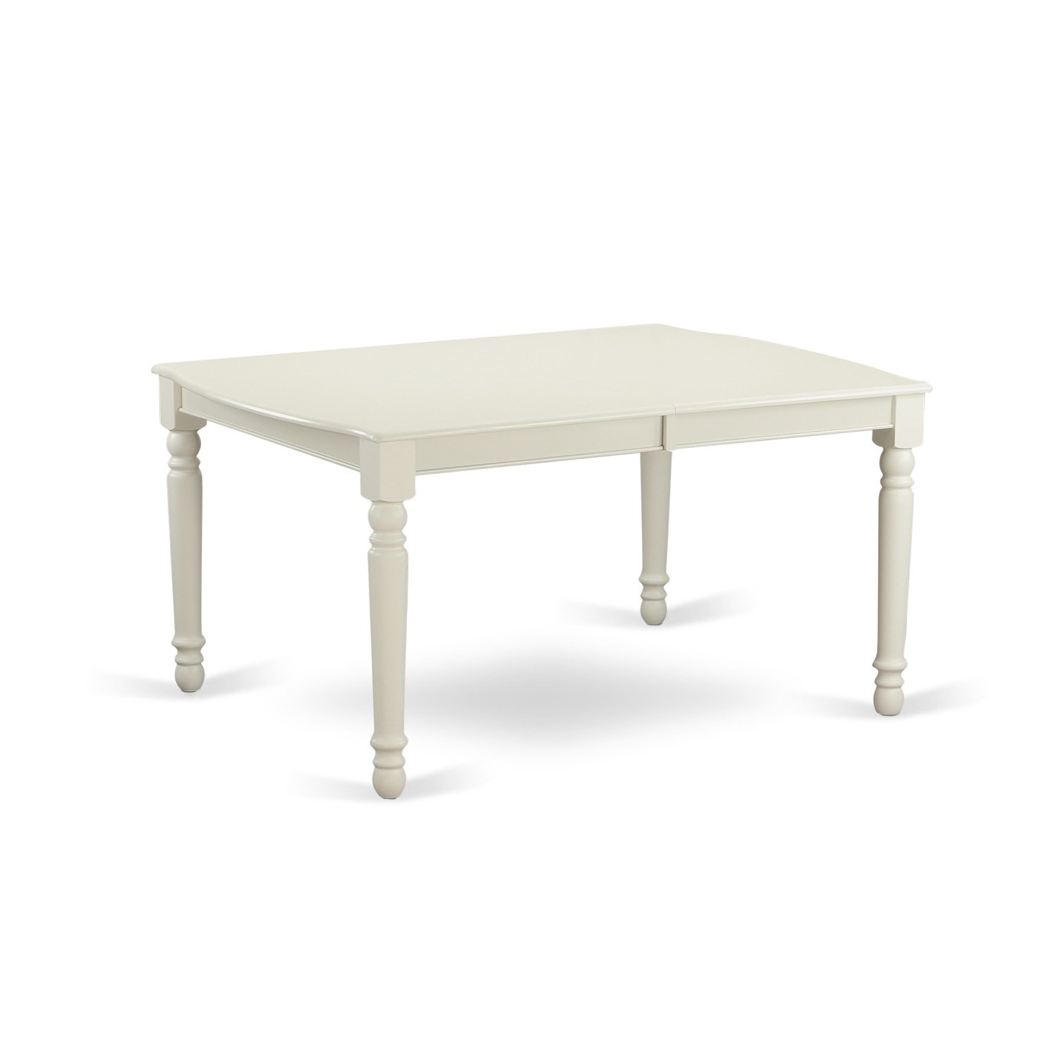 East West Furniture DOIP5-LWH-C 5-Piece White Linen Dining Set with Extendable Table & 4 Upholstered Chairs, 42x78 Inch - Perfect for Small Kitchens, Breakfast Nooks & Compact Dining Spaces