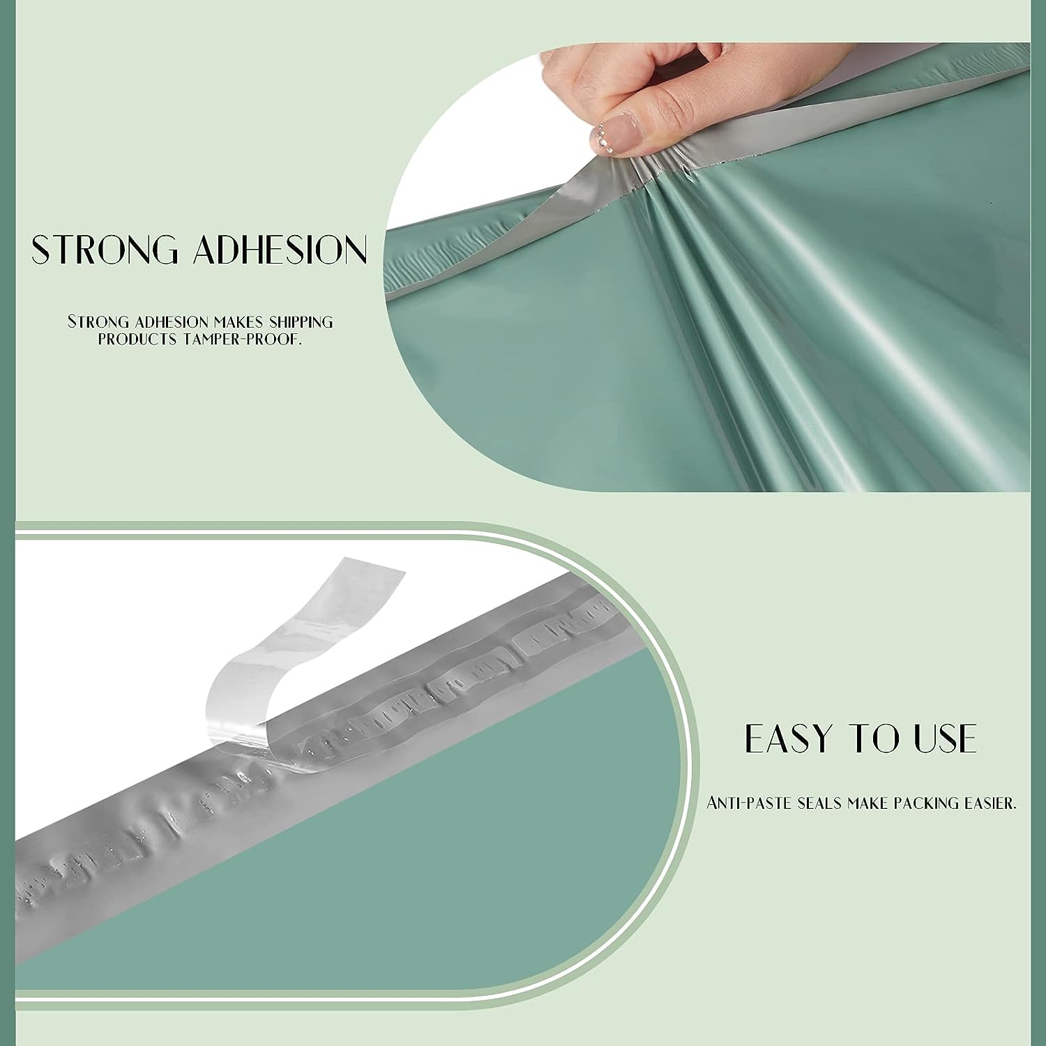 14.5x19 Inch Poly Mailer Envelope Shipping Bags - Waterproof Mailing Pouches for Ecommerce | Gray Jade Green | Perfect for Clothing, Books & Small Business Shipments