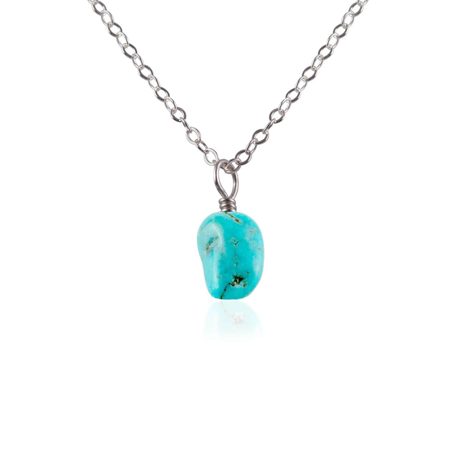 Natural Tiny Raw Turquoise Pendant Necklace for Women - Handmade Boho Jewelry for Everyday Wear & Gift Giving