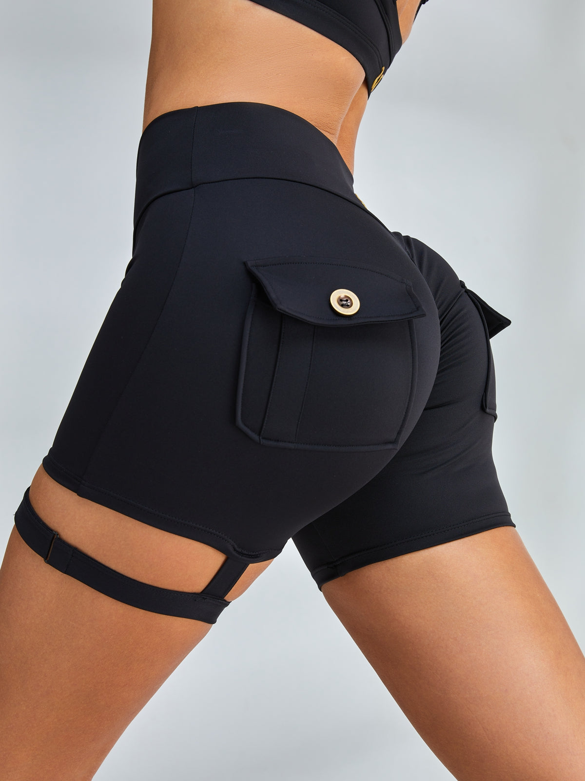 ZASUWA Women's High Waisted Mesh Cut Out Pocket Scrunch Butt Leggings - Yoga, Workout, Running & Gym Activewear