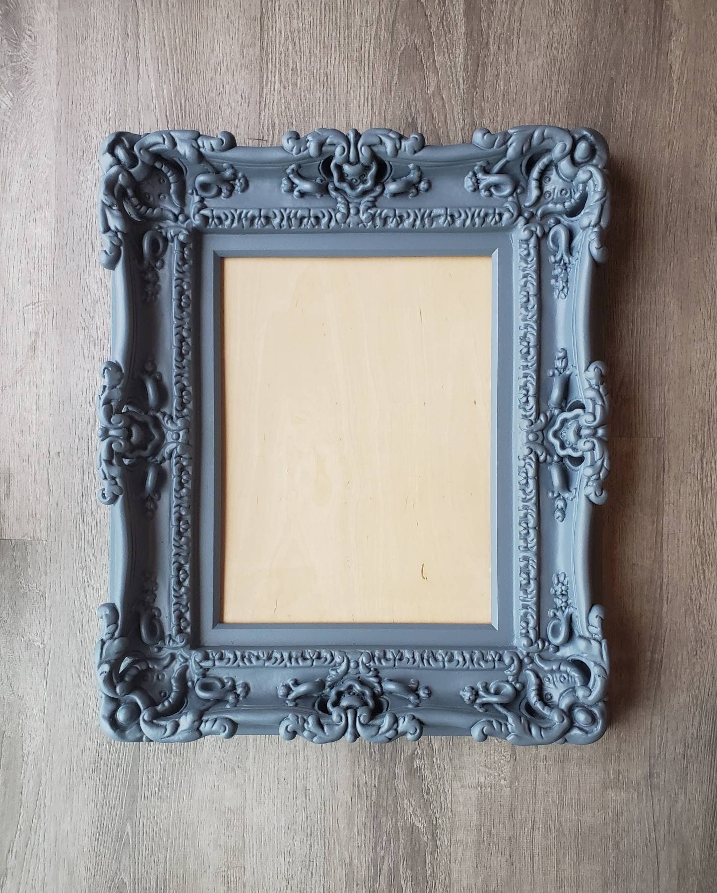 12x16 Charcoal Blue Picture Frame - Traditional Ornate Baroque Style for Wall Art, Home Decor, Wedding Photos & Family Portraits | Perfect for Living Room, Bedroom & Office Display