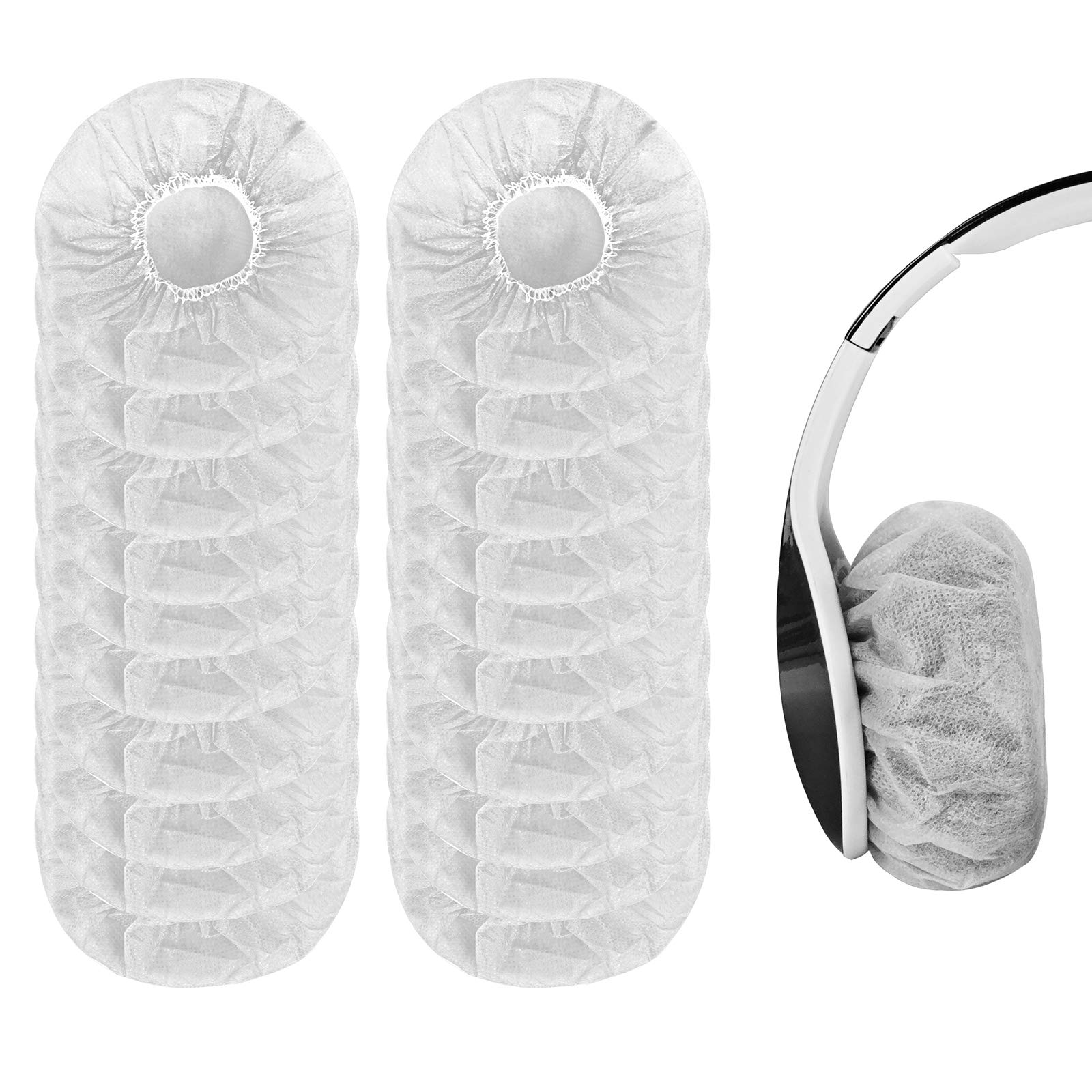 Yizhet 100-Pack Disposable Headphone Covers - Stretchable Non-Woven Fabric Earpad Protectors (7-8.5cm/2.75