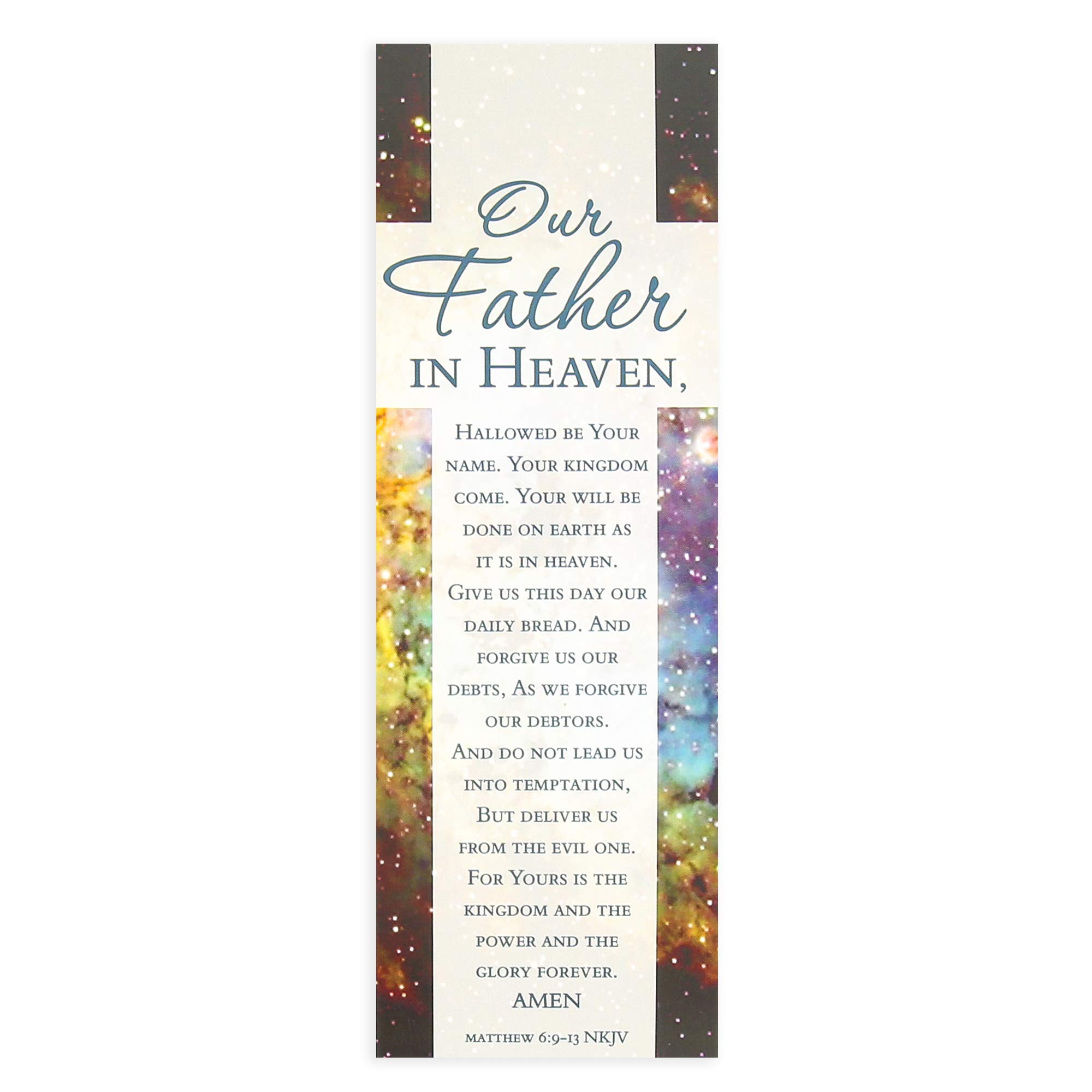 Lord's Prayer Bookmarks - 2 x 6 Inch Bulk Pack of 25 Religious Bookmarkers - Perfect for Bible Study, Church Events & Christian Gifts