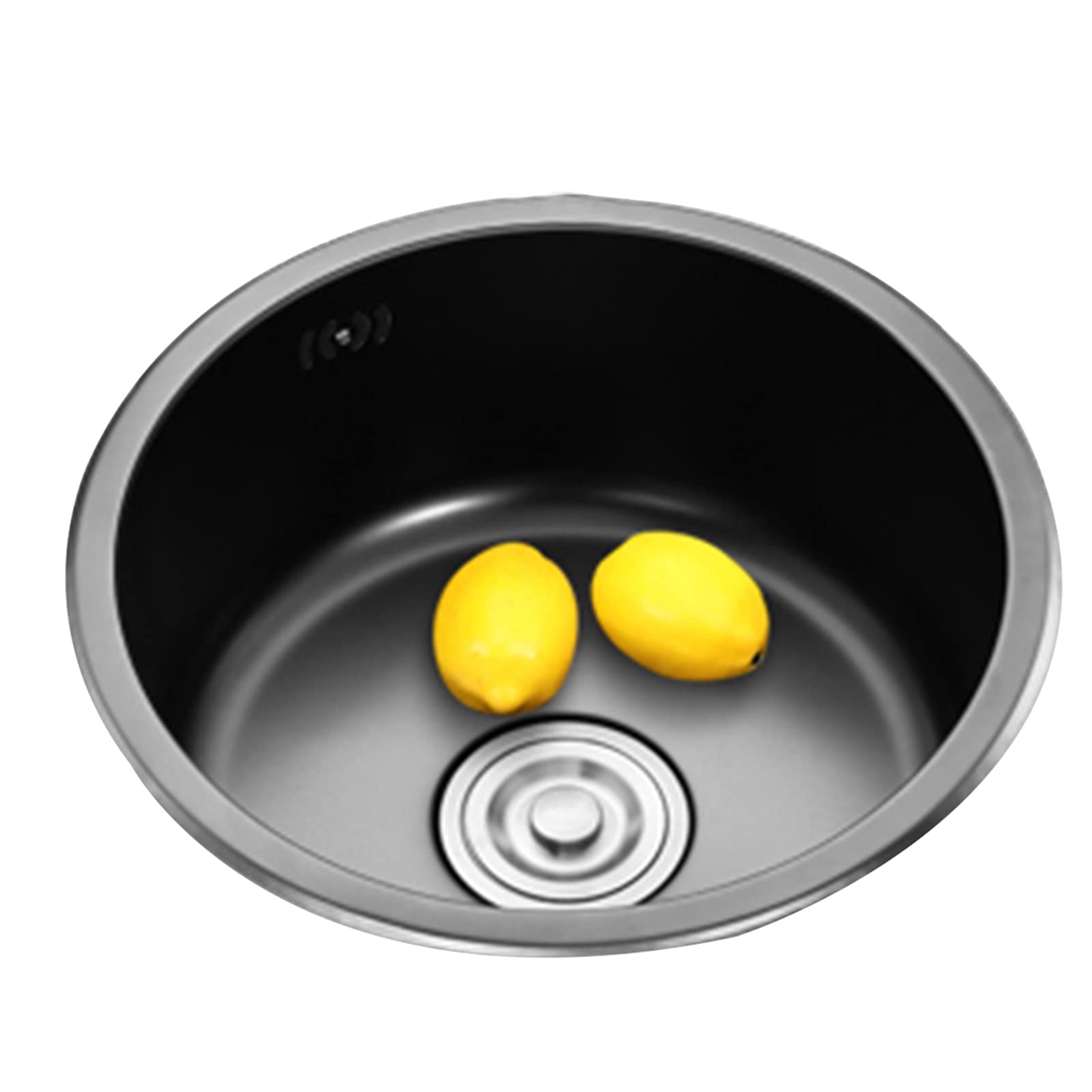 12-inch Black Round Undermount Stainless Steel Single Bowl Kitchen Sink - Perfect for Bars, Balconies, Workstations & Farmhouses (30cm/40cm Options) | Compact Bar Counter Sink for Small Spaces & Modern Kitchens
