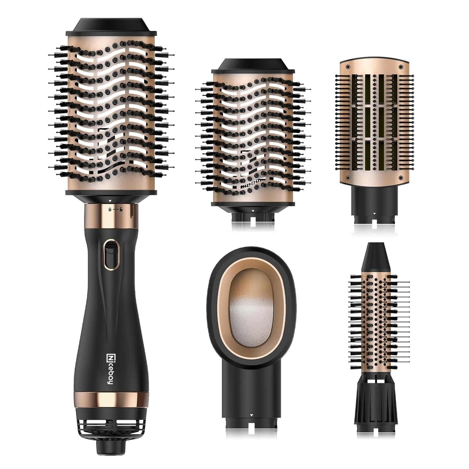 Nicebay Hair Dryer Brush - 3-in-1 Styling Tool for Straightening, Drying & Curling | Salon Results at Home