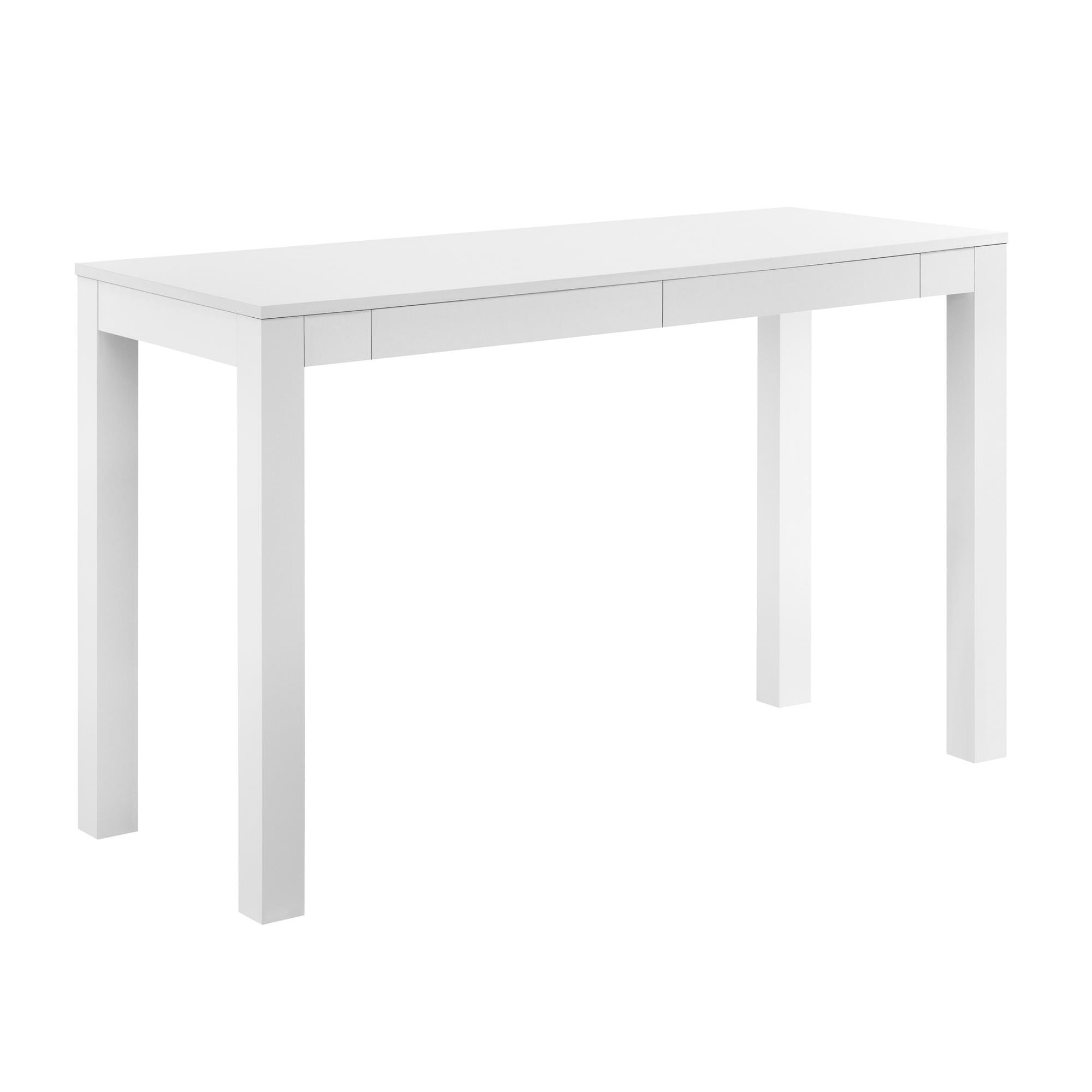 Ameriwood Home Large Parsons 2-Drawer Computer Desk, White - Modern Home Office Desk for Work & Study - Perfect for Small Spaces & Remote Work