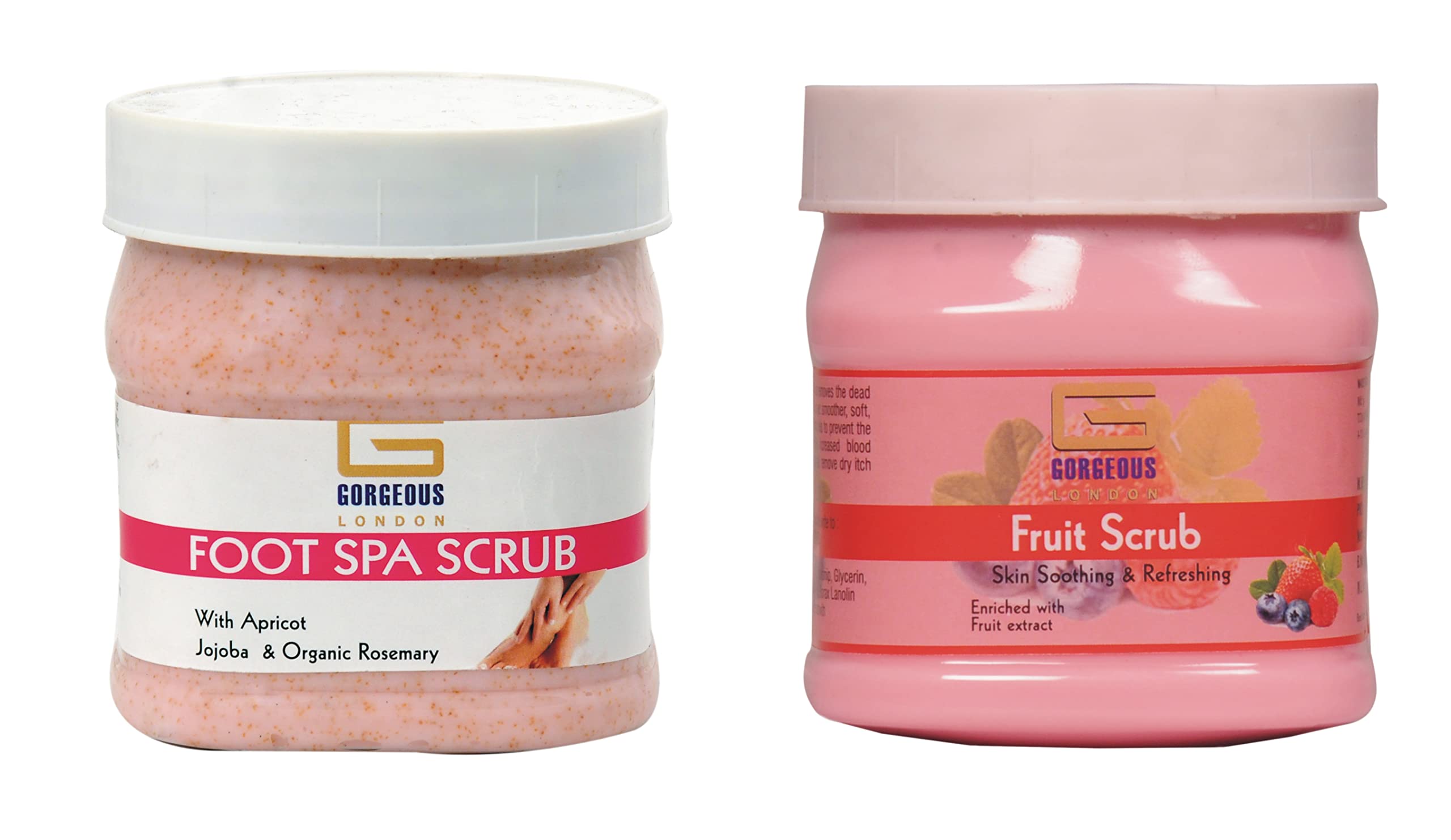 Exfoliating Foot Scrub & Fruit Scrub Set - 2 Pack (450ml Each) | Deep Cleansing & Moisturizing for Soft Feet | Perfect for Pedicures & At-Home Spa Treatments